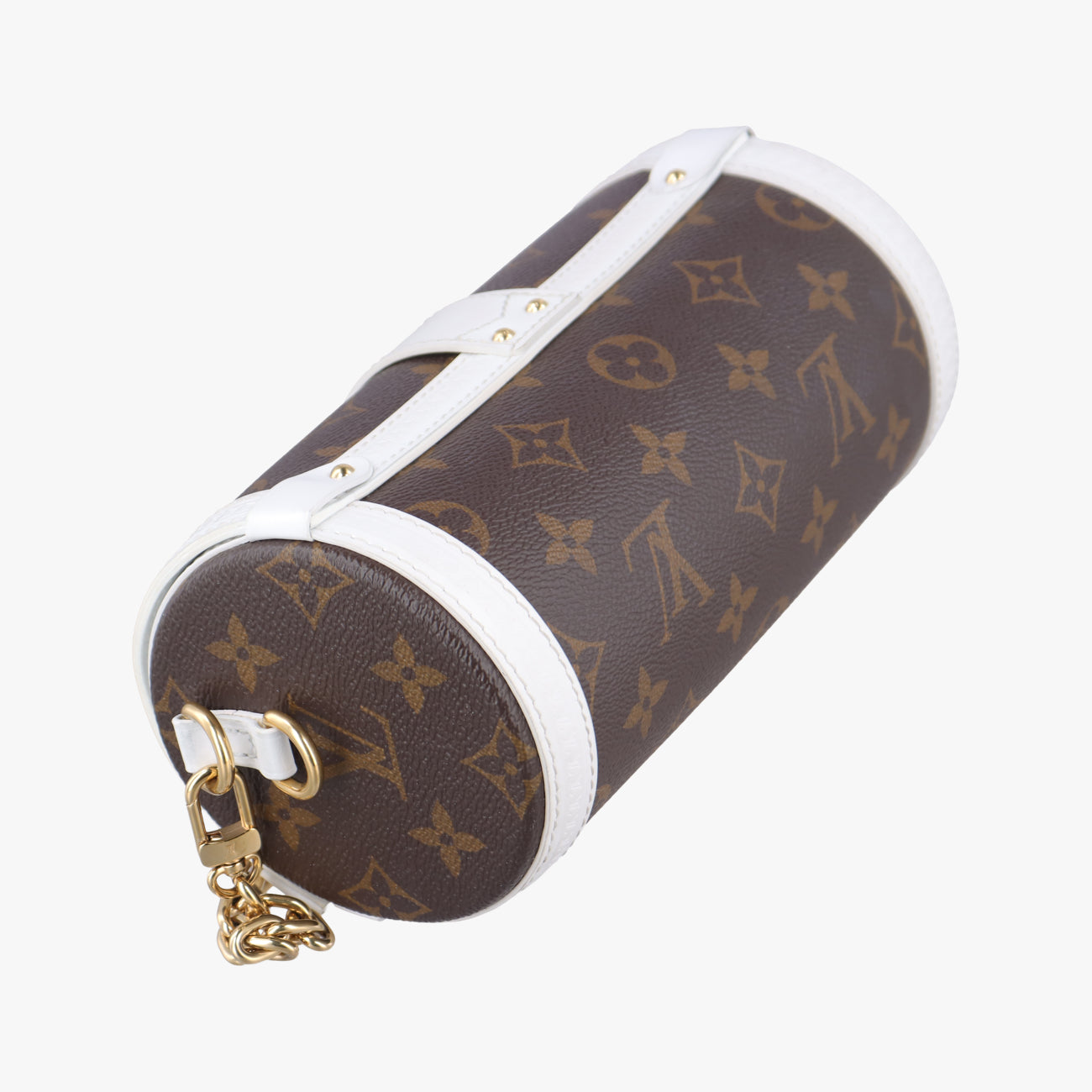 Pre-owned Louis Vuitton Papillon Trunk Brown×white Monogram Canvas×calf leather M81485 shoulderbag | stylenewstar