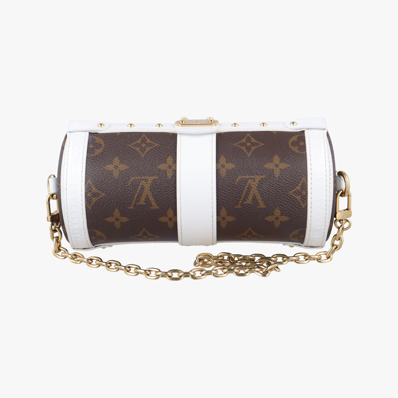 Pre-owned Louis Vuitton Papillon Trunk Brown×white Monogram Canvas×calf leather M81485 shoulderbag | stylenewstar