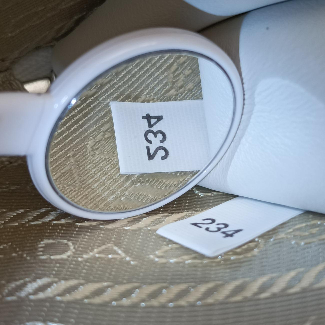 Pre-owned Prada Triangle Logo Plate White SAFFIANO Leather 1NR015 shoulderbag | stylenewstar