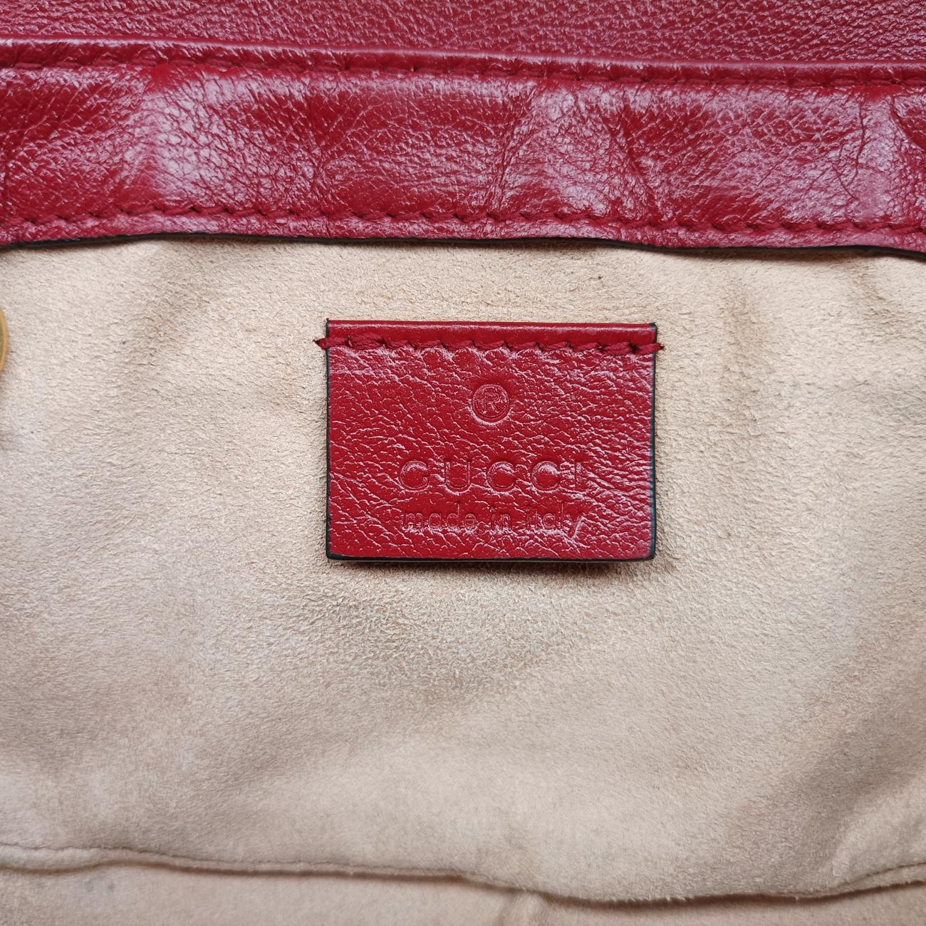 Secondhand Gucci GG Marmont Black×red Leather 574969 shoulderbag | stylenewstar