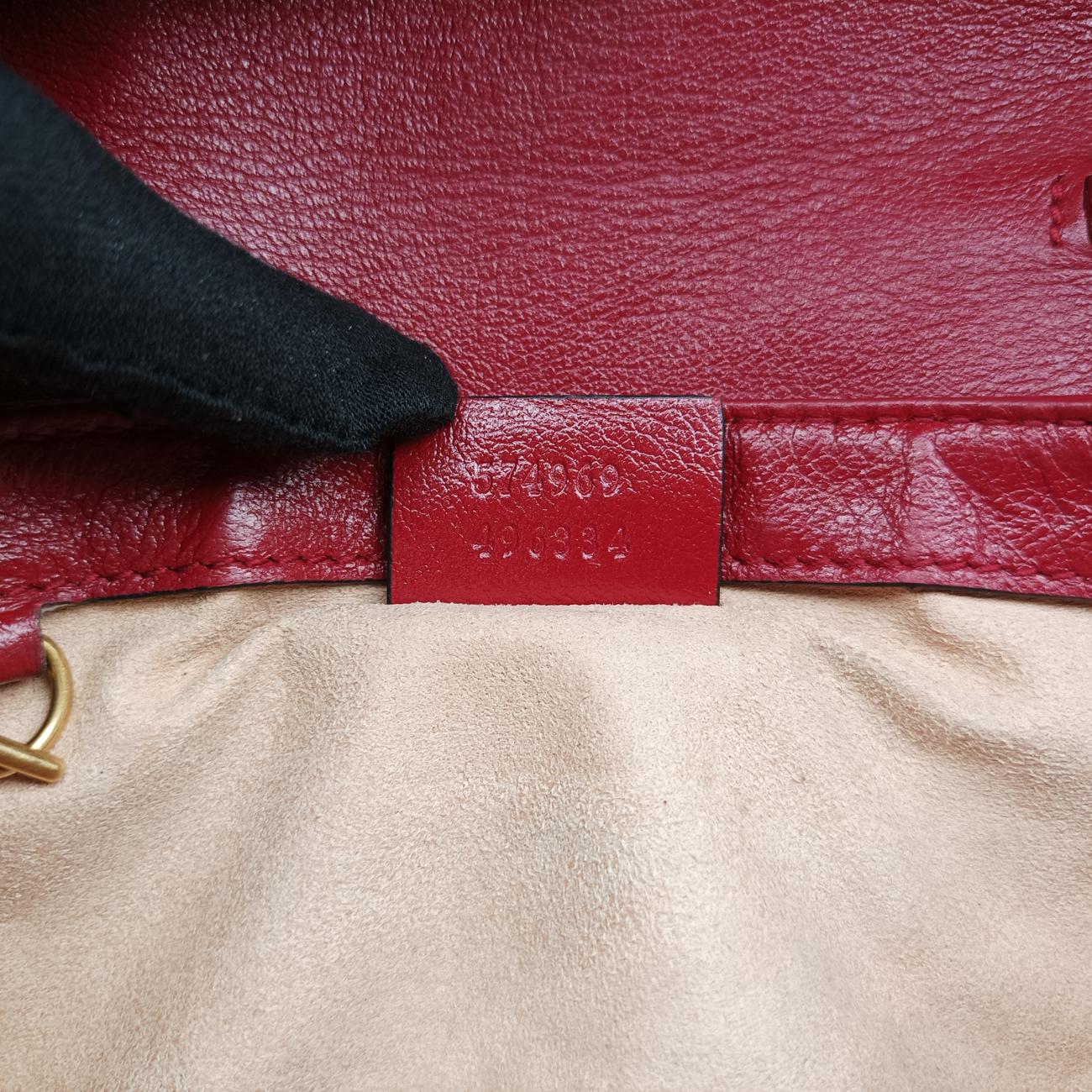 Secondhand Gucci GG Marmont Black×red Leather 574969 shoulderbag | stylenewstar