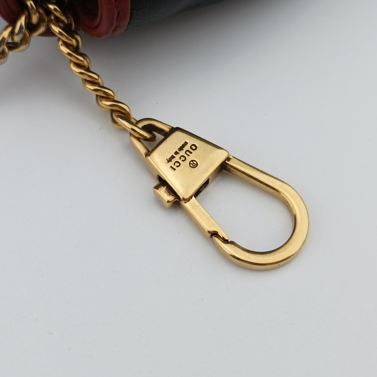 Secondhand Gucci GG Marmont Black×red Leather 574969 shoulderbag | stylenewstar