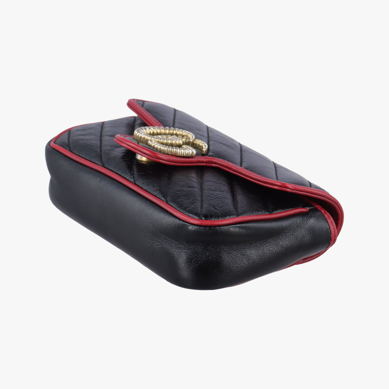 Secondhand Gucci GG Marmont Black×red Leather 574969 shoulderbag | stylenewstar