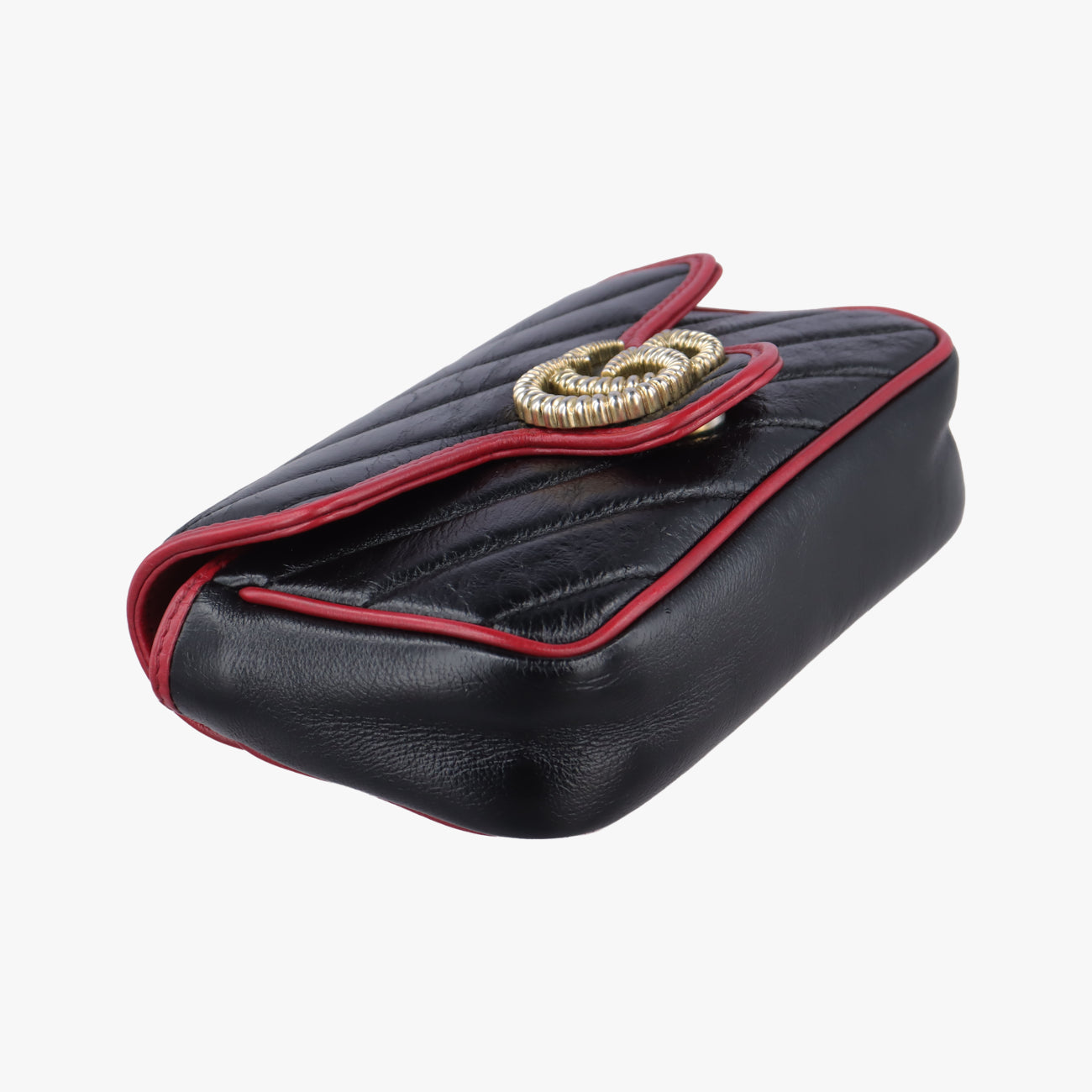 Secondhand Gucci GG Marmont Black×red Leather 574969 shoulderbag | stylenewstar