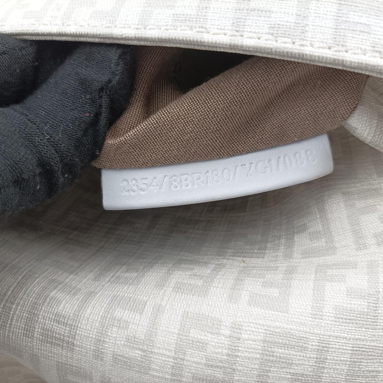 Pre-owned Fendi Baguette White PVC coated canvas 8BR180 handbag | stylenewstar