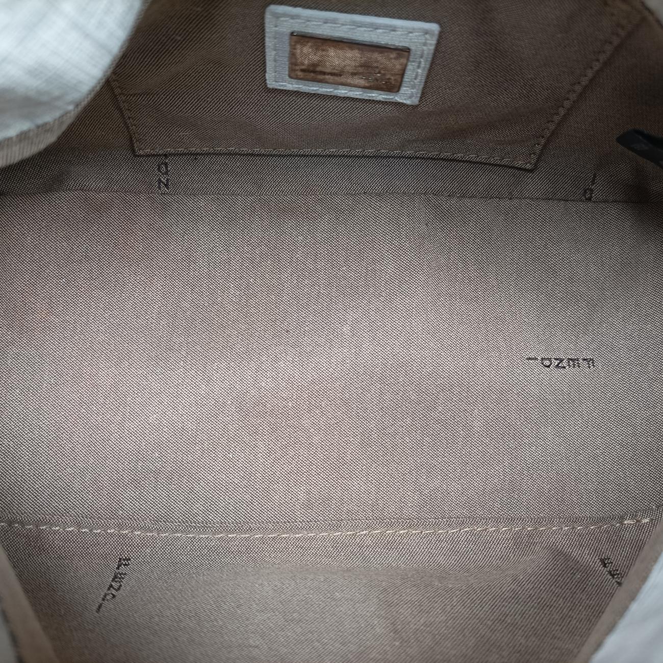 Pre-owned Fendi Baguette White PVC coated canvas 8BR180 handbag | stylenewstar