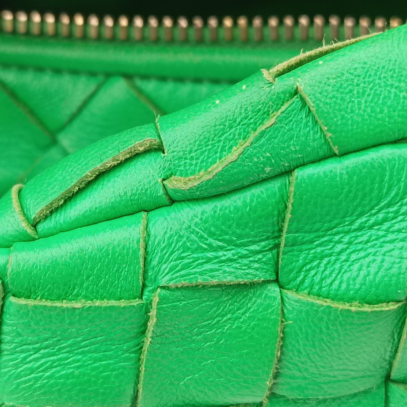Pre-owned Bottega Veneta The Jodie Green lambskin  handbag | stylenewstar
