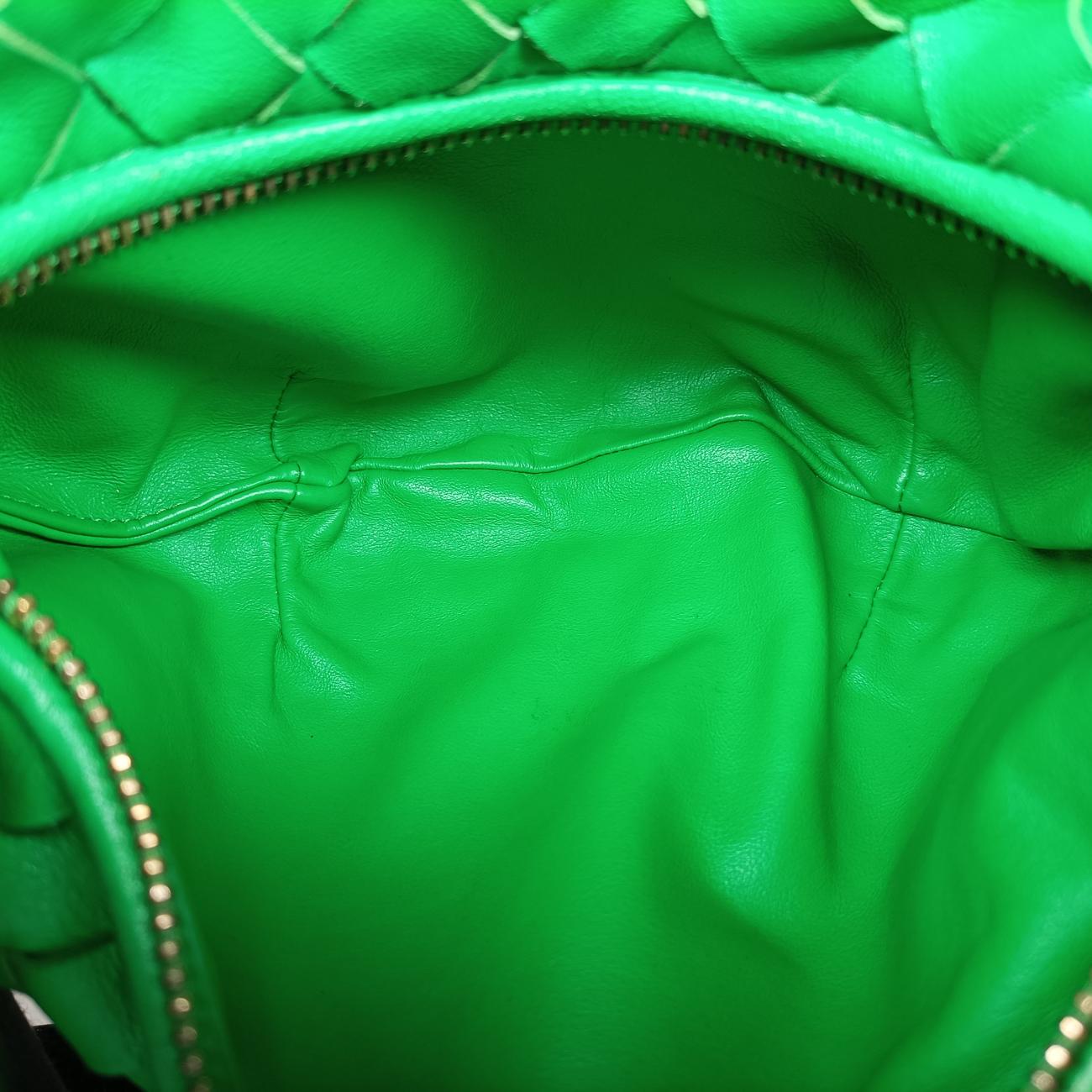 Pre-owned Bottega Veneta The Jodie Green lambskin  handbag | stylenewstar