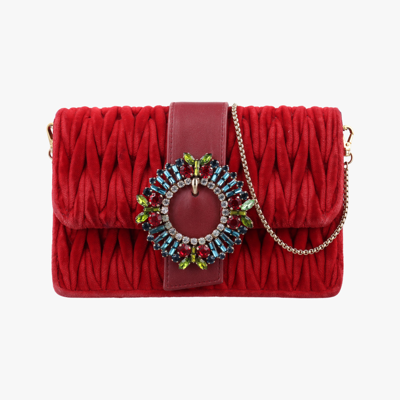 Vintage Miu Miu My Miu Red Velour  shoulderbag | stylenewstar