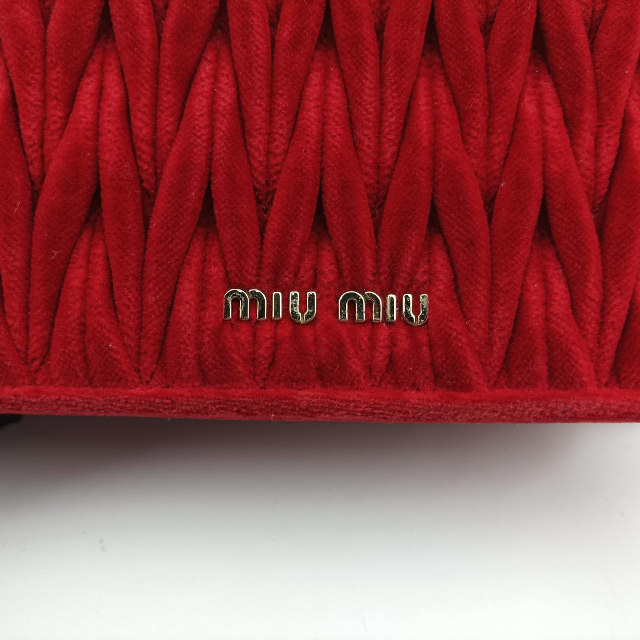 Vintage Miu Miu My Miu Red Velour  shoulderbag | stylenewstar