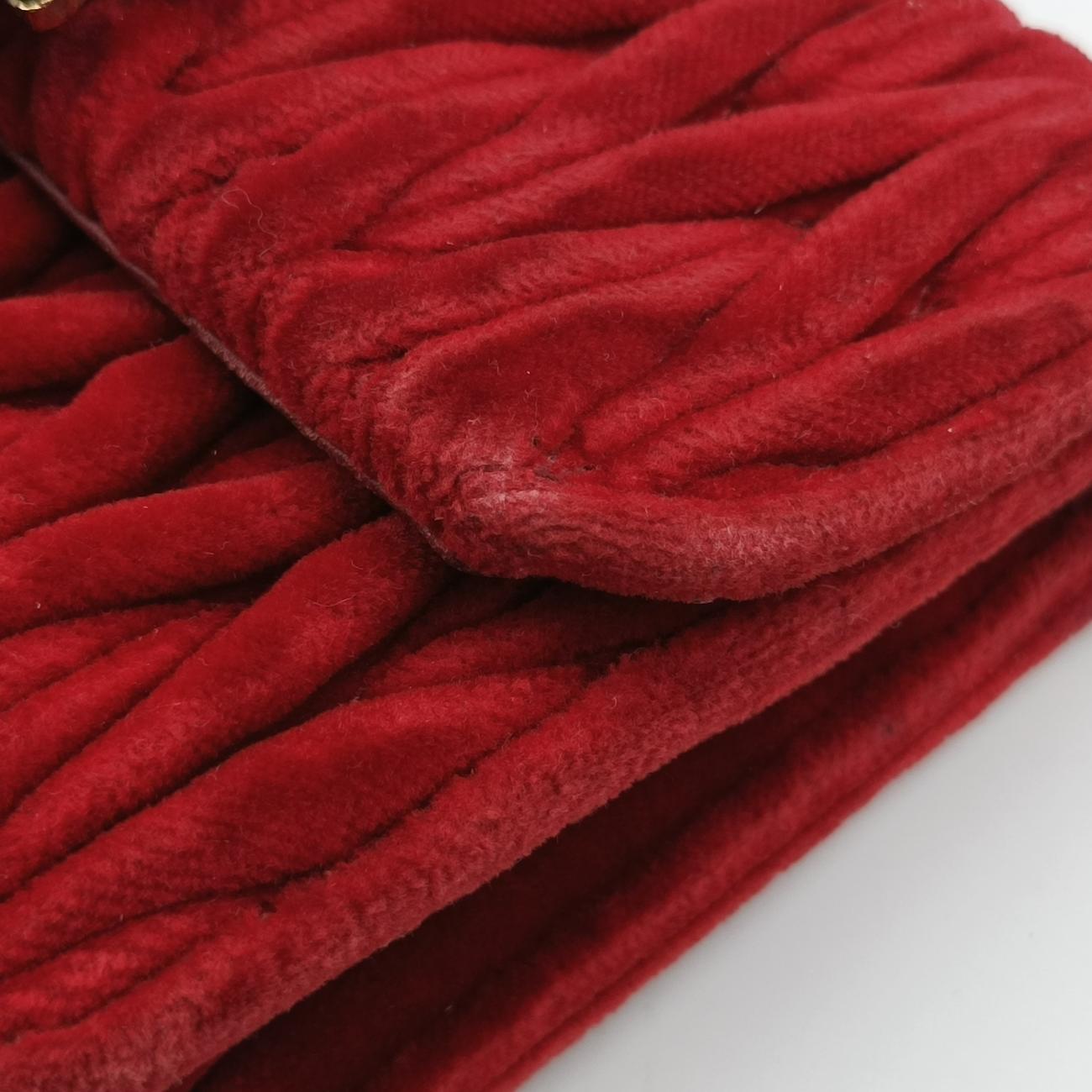 Vintage Miu Miu My Miu Red Velour  shoulderbag | stylenewstar