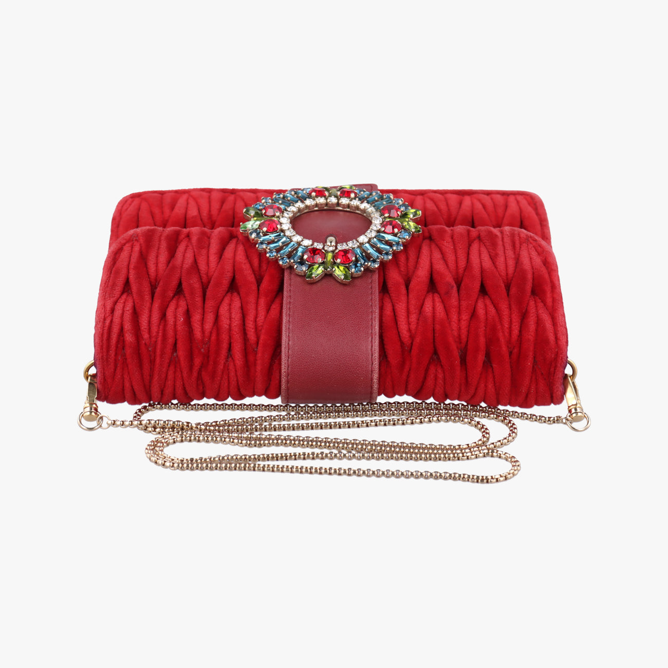 Vintage Miu Miu My Miu Red Velour  shoulderbag | stylenewstar
