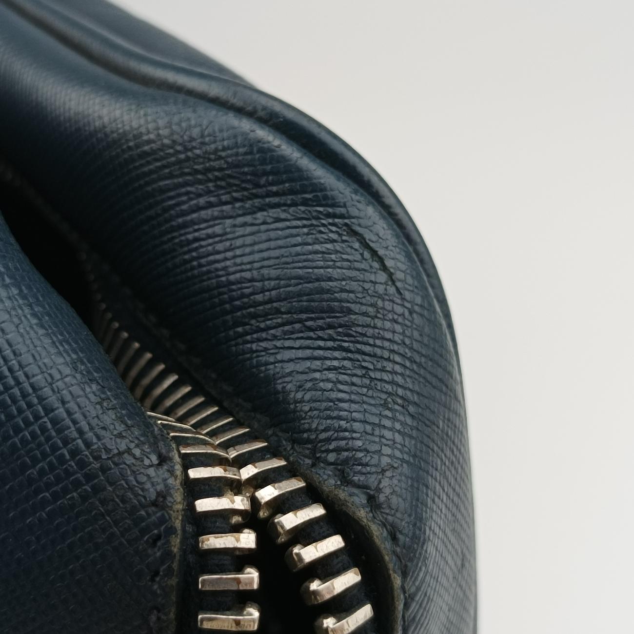 Pre-owned Prada business bag briefcase Navy SAFFIANO Leather 2VE363 handbag | stylenewstar