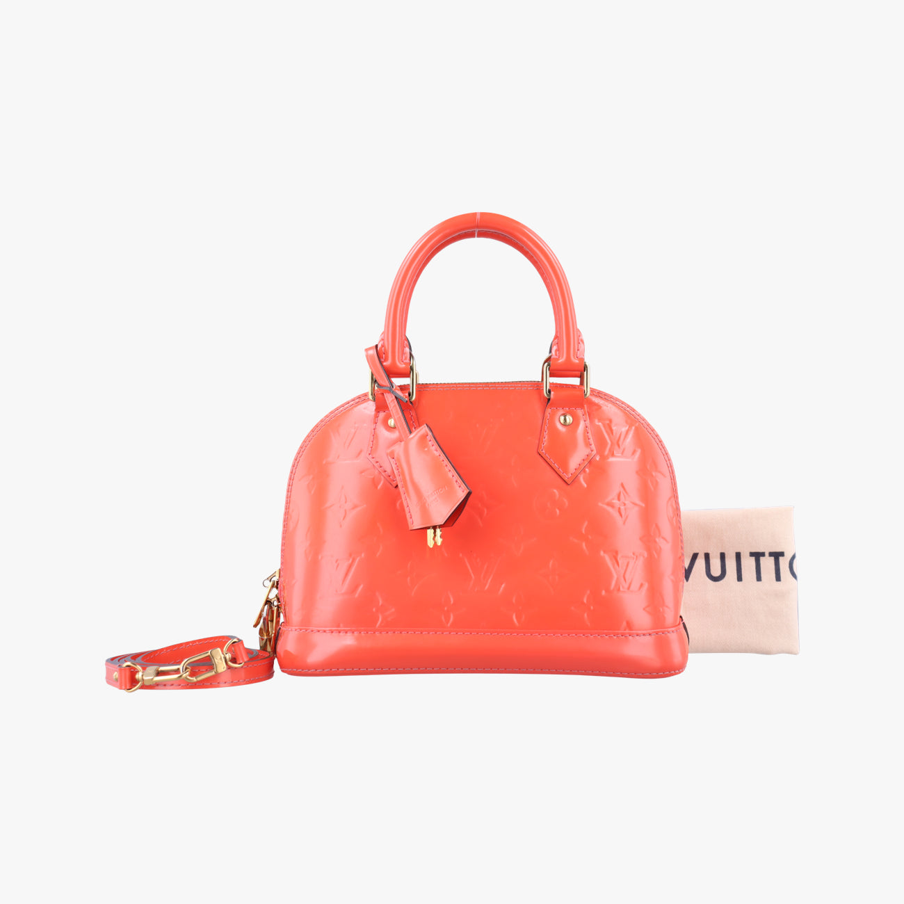 Pre-owned Louis Vuitton Alma BB ROSE LITCHI Vernis M90259 shoulderbag | stylenewstar