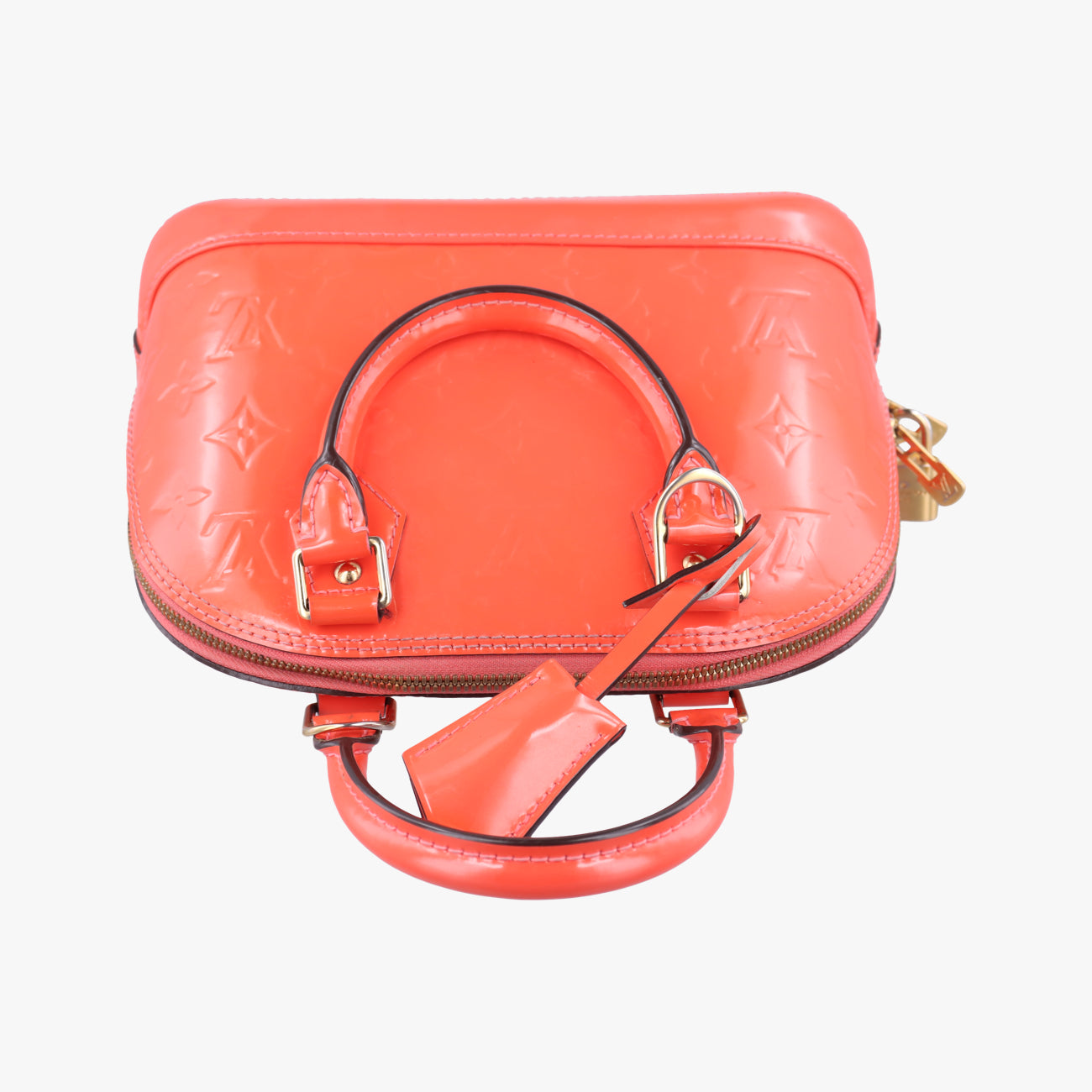 Pre-owned Louis Vuitton Alma BB ROSE LITCHI Vernis M90259 shoulderbag | stylenewstar