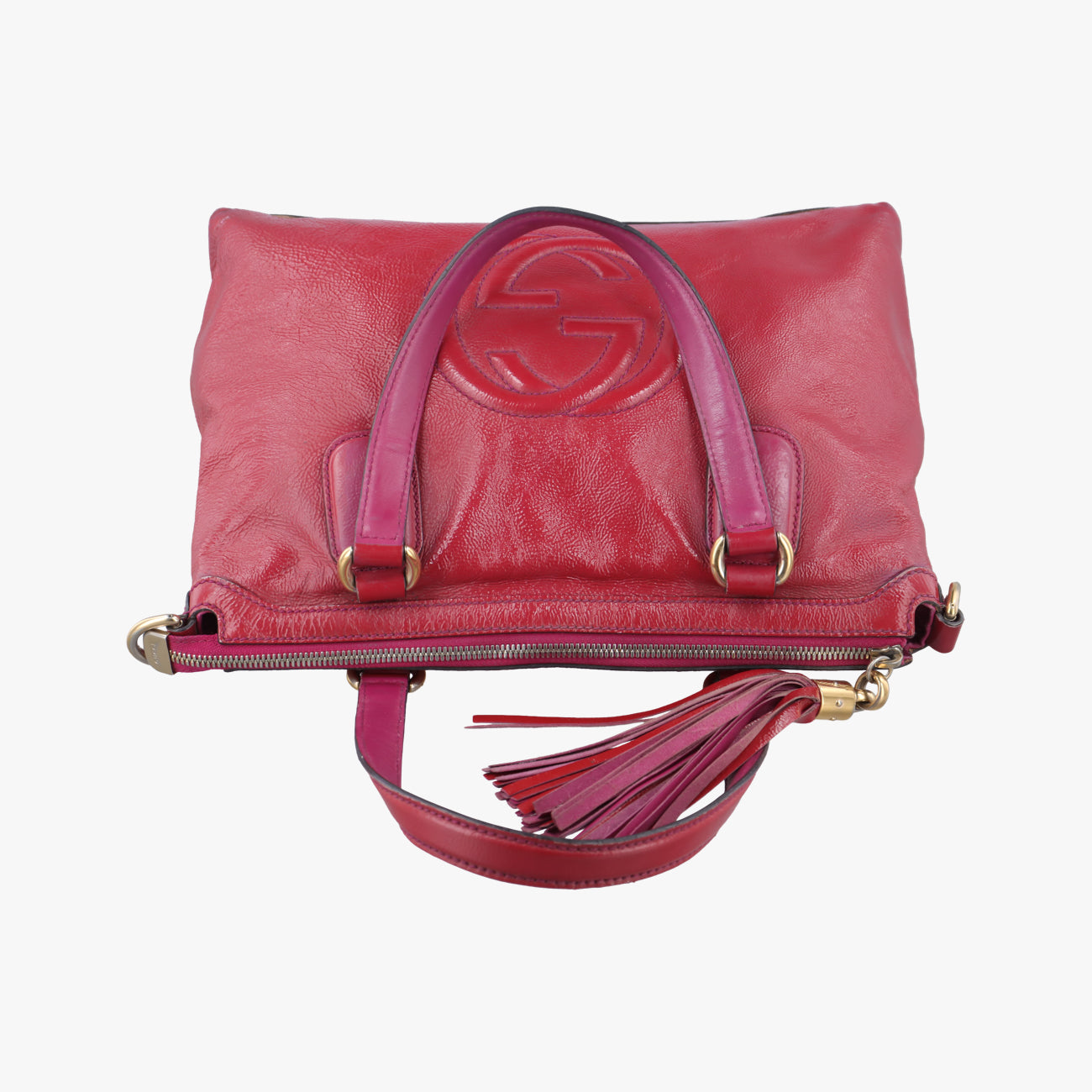 Pre-owned Gucci Soho Rose Patent 308362 shoulderbag | stylenewstar