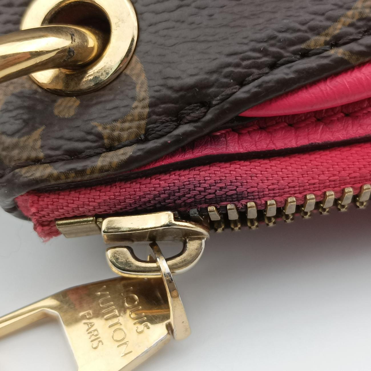 Vintage Louis Vuitton PALLAS brown×Rose Monogram Canvas×calf leather M41147 shoulderbag | stylenewstar