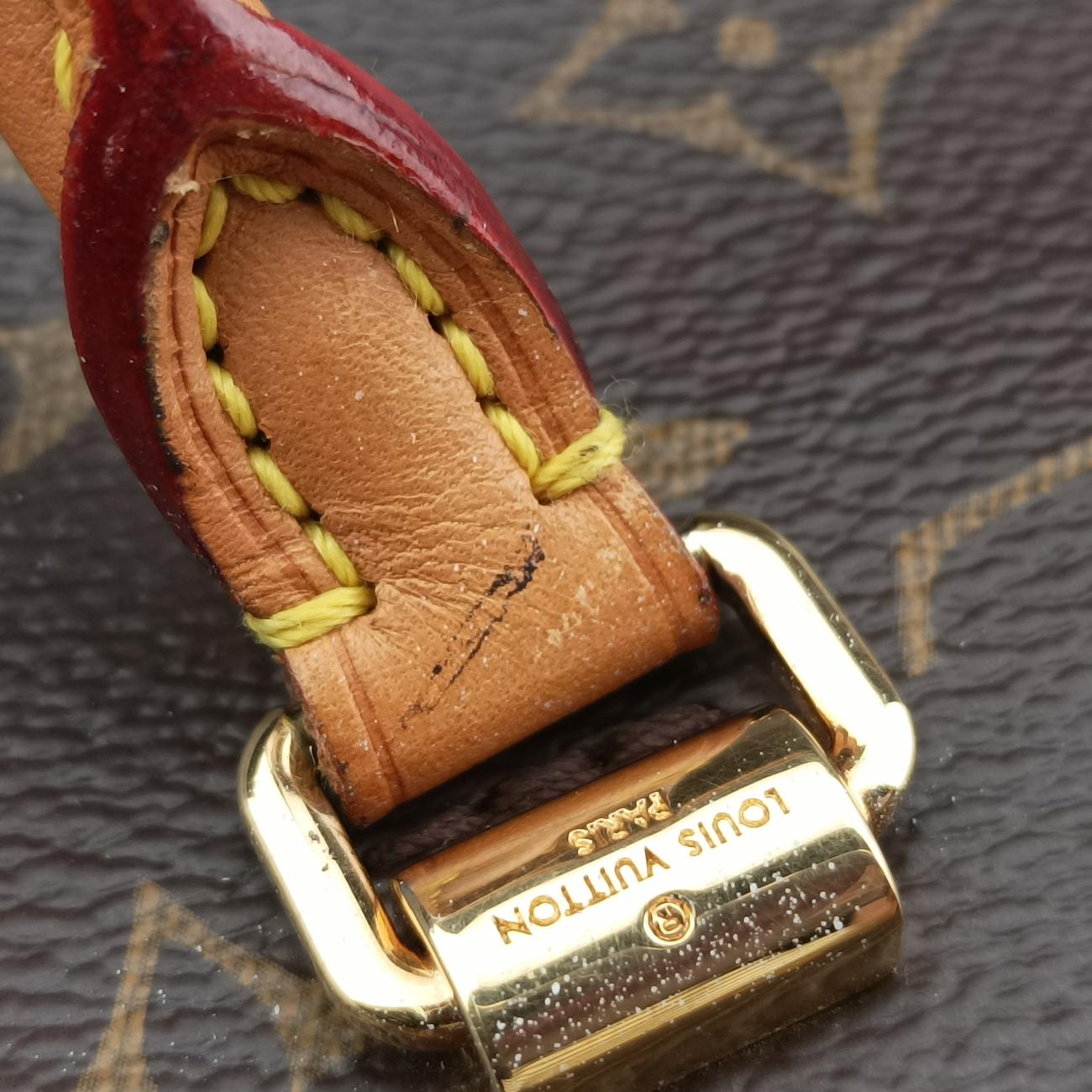 Vintage Louis Vuitton PALLAS brown×Rose Monogram Canvas×calf leather M41147 shoulderbag | stylenewstar