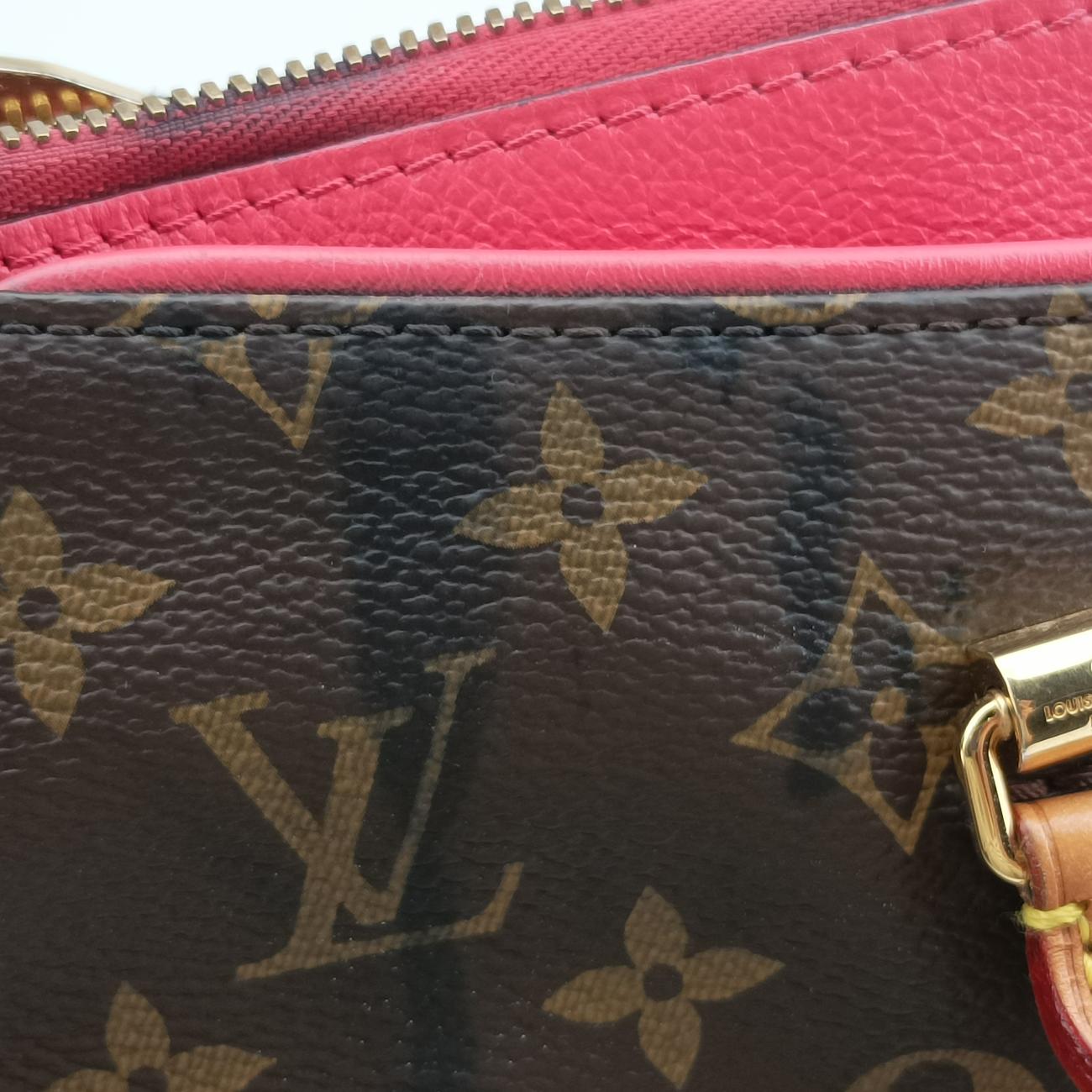 Vintage Louis Vuitton PALLAS brown×Rose Monogram Canvas×calf leather M41147 shoulderbag | stylenewstar