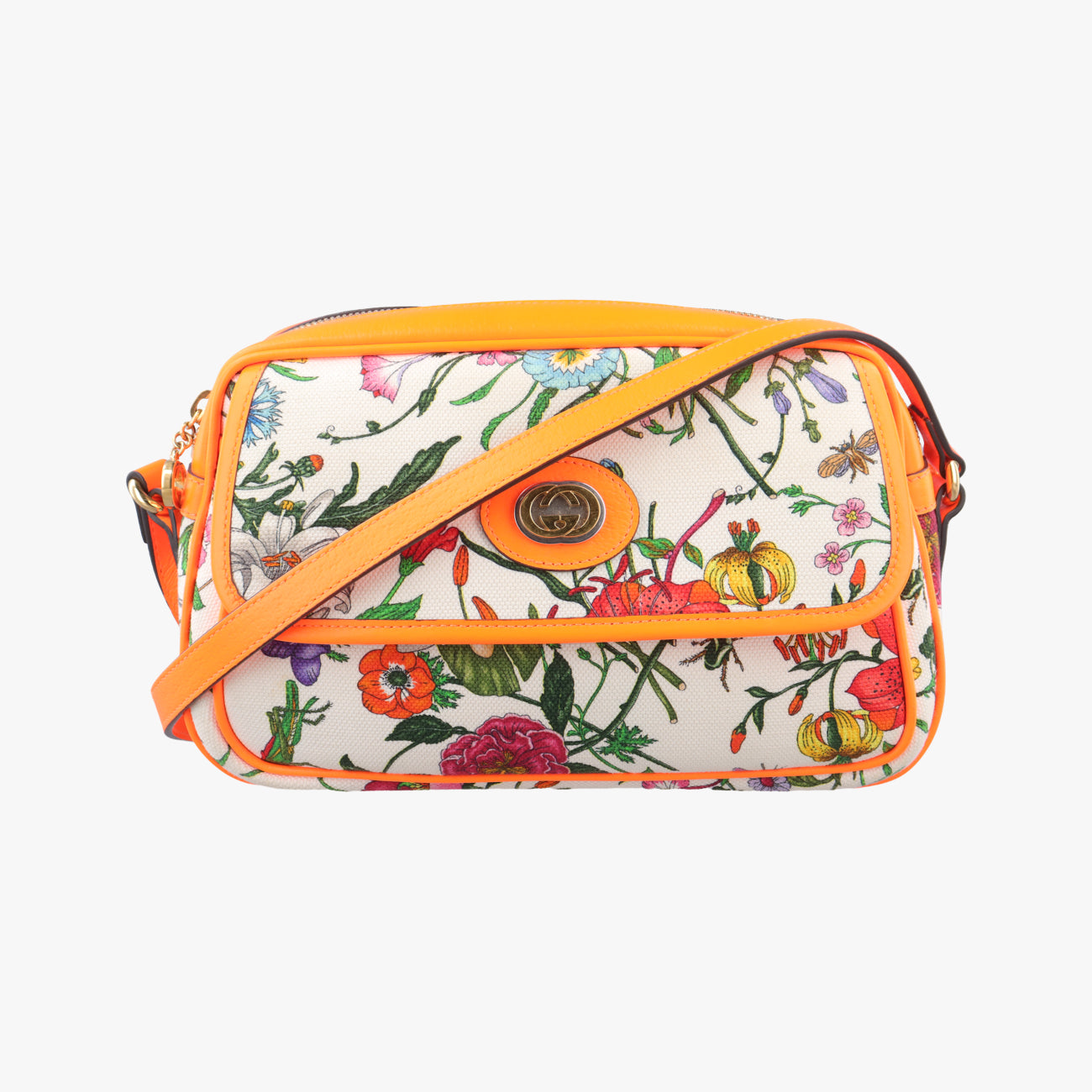 Vintage Gucci Floral Multicolour Canvas × Leather 550147 shoulderbag | stylenewstar