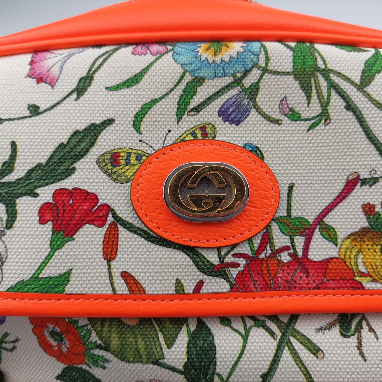 Vintage Gucci Floral Multicolour Canvas × Leather 550147 shoulderbag | stylenewstar
