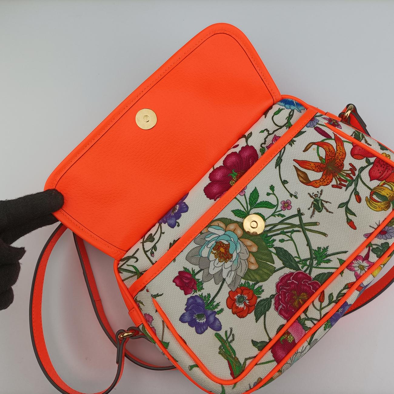 Vintage Gucci Floral Multicolour Canvas × Leather 550147 shoulderbag | stylenewstar