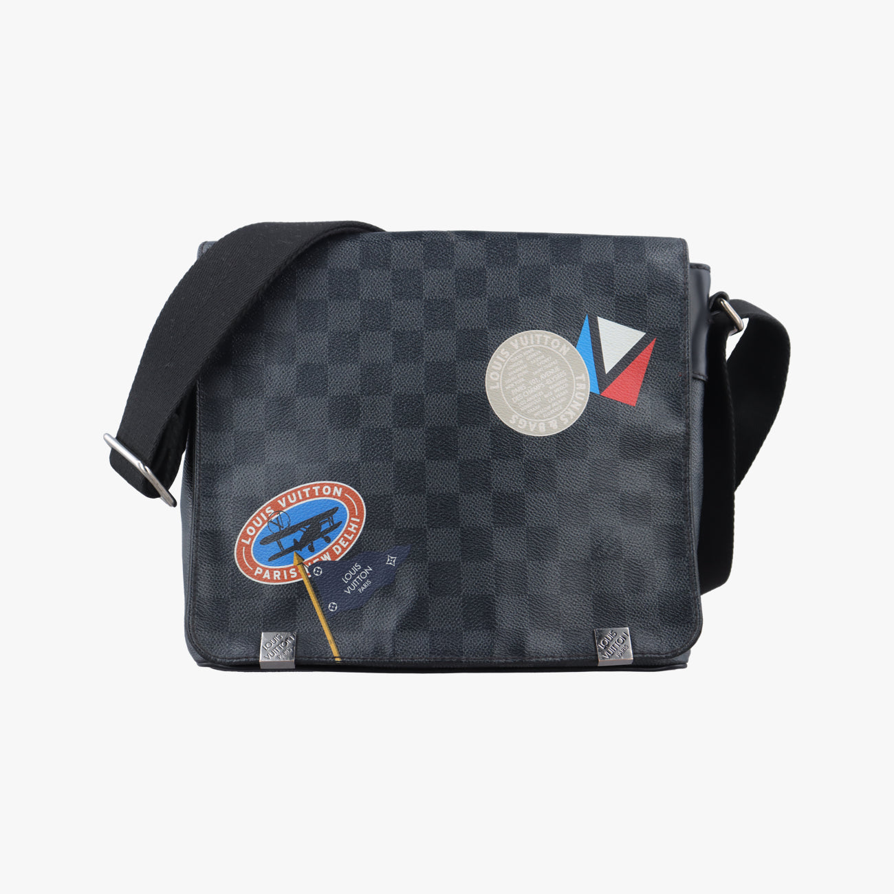 Pre-owned Louis Vuitton District PM Damier Graphite Damier Graphite canvas ×leather N41054 shoulderbag | stylenewstar