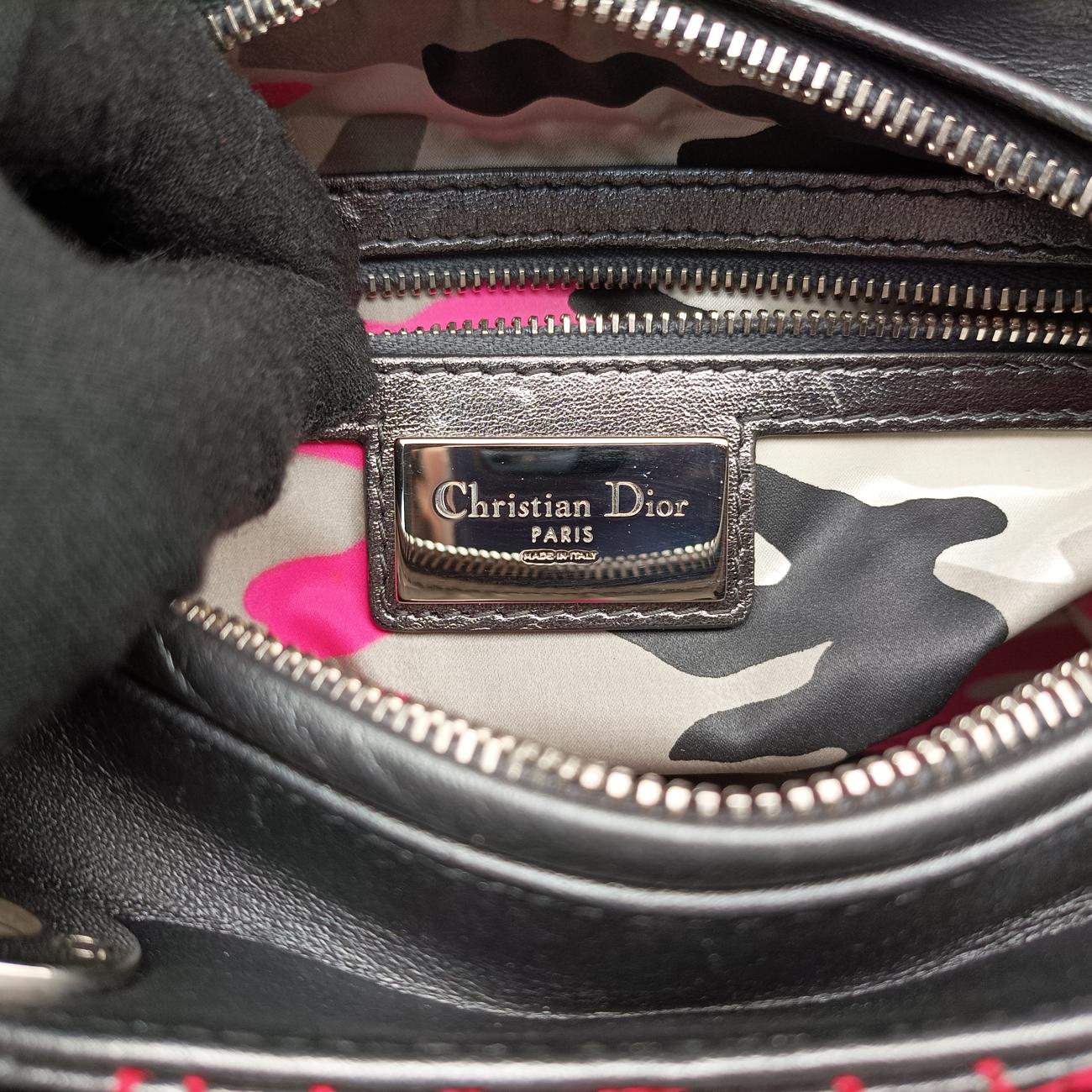 Pre-owned Christian Dior Lady Dior Silver x Golden x Pink lambskin  handbag | stylenewstar