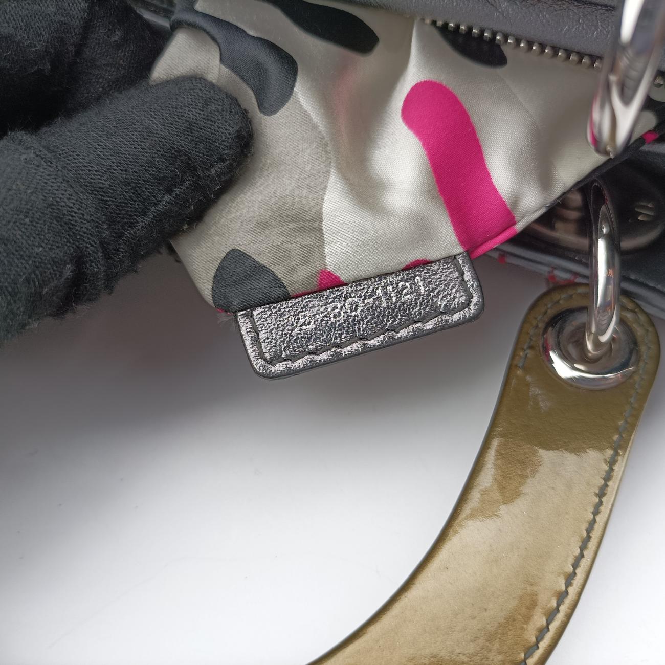 Pre-owned Christian Dior Lady Dior Silver x Golden x Pink lambskin  handbag | stylenewstar