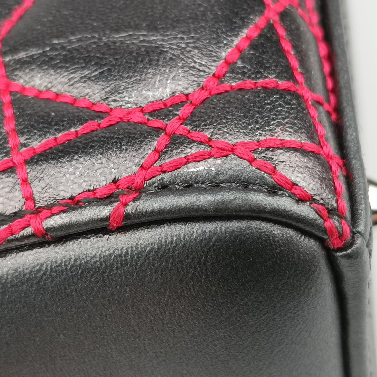 Pre-owned Christian Dior Lady Dior Silver x Golden x Pink lambskin  handbag | stylenewstar