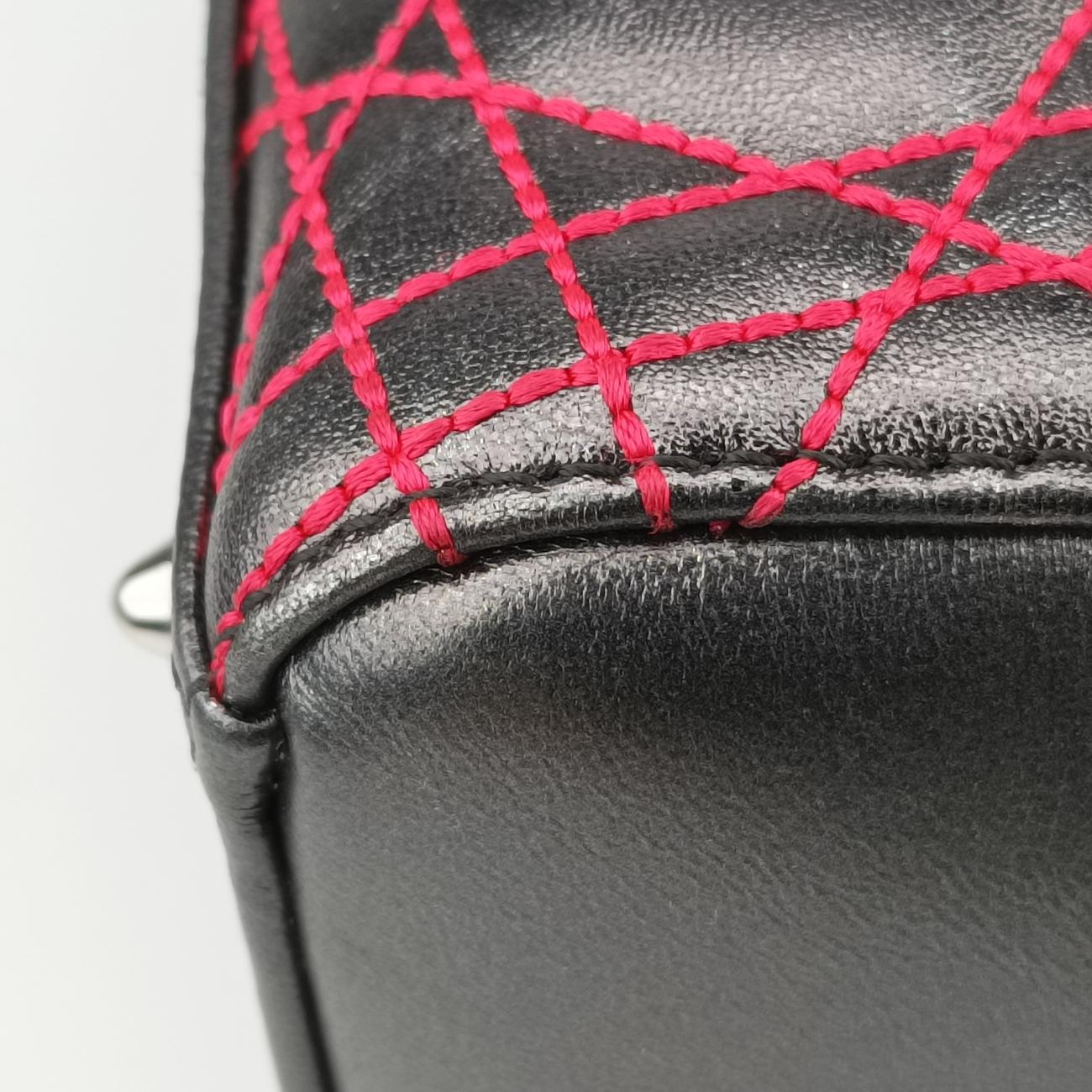 Pre-owned Christian Dior Lady Dior Silver x Golden x Pink lambskin  handbag | stylenewstar