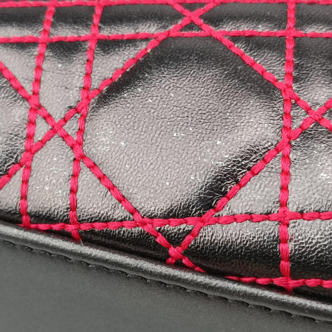 Pre-owned Christian Dior Lady Dior Silver x Golden x Pink lambskin  handbag | stylenewstar