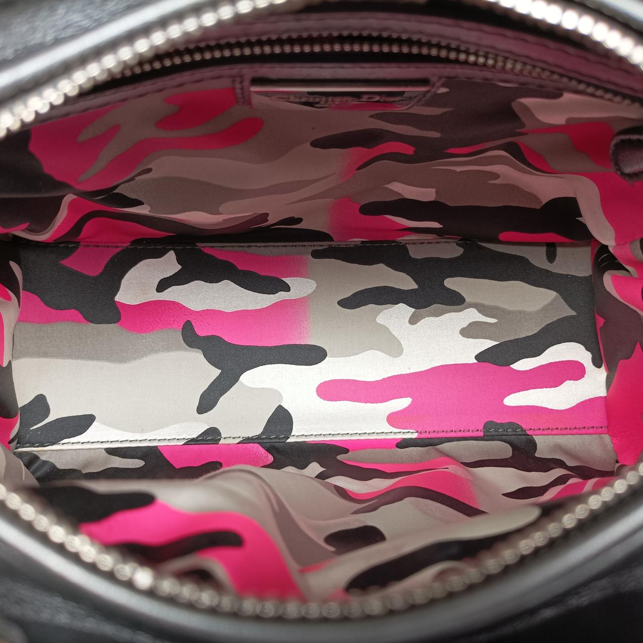 Pre-owned Christian Dior Lady Dior Silver x Golden x Pink lambskin  handbag | stylenewstar