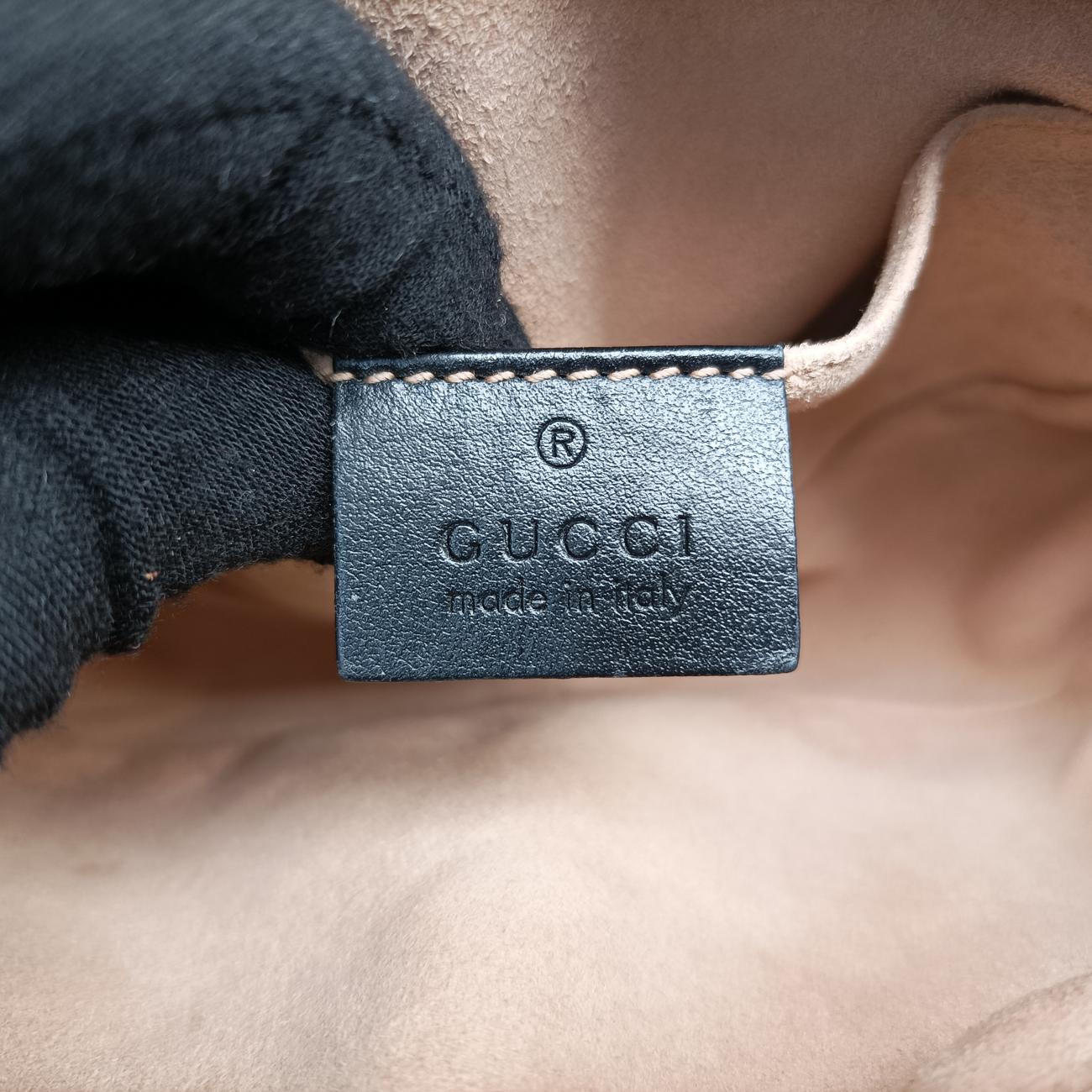 Pre-owned Gucci GG Marmont Black Leather 448065 shoulderbag | stylenewstar