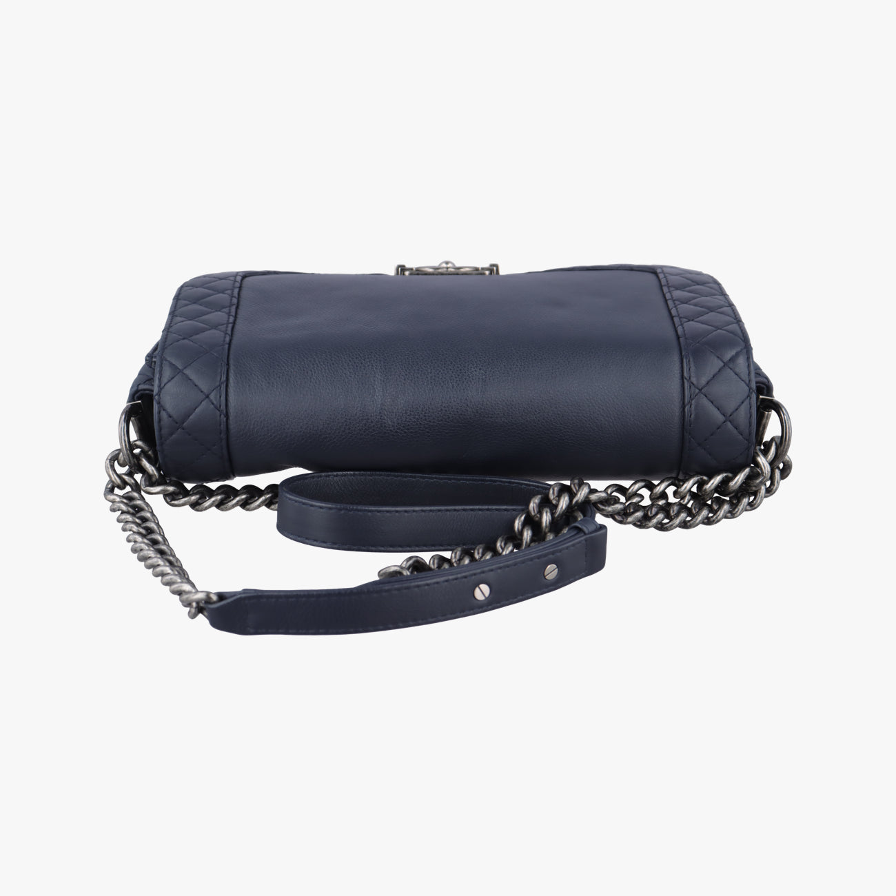 Pre-owned Chanel BOY CHANEL Navy Leather A67948 shoulderbag | stylenewstar