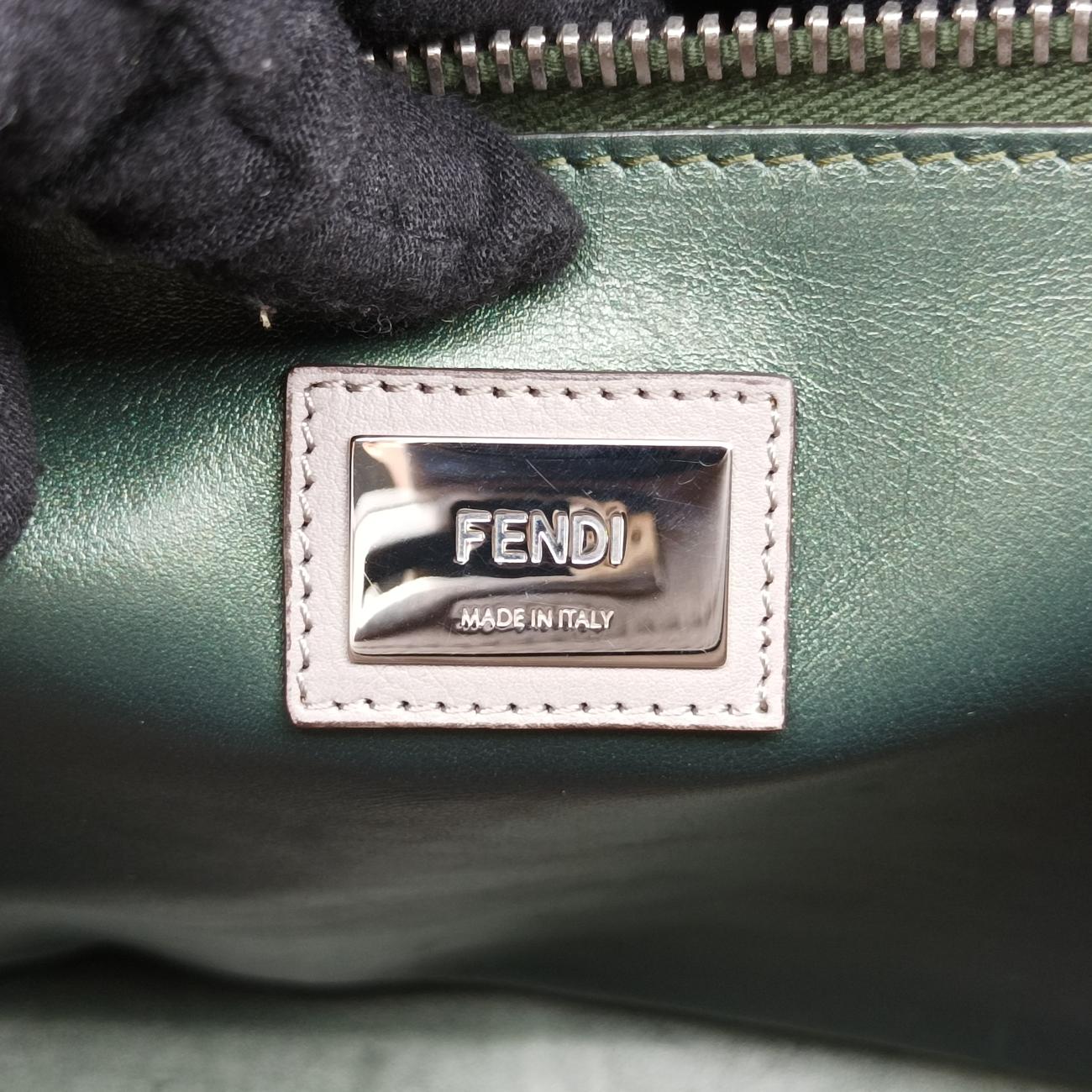 Pre-owned Fendi PEEKABOO Large Grey Leather 8BN210 shoulderbag | stylenewstar