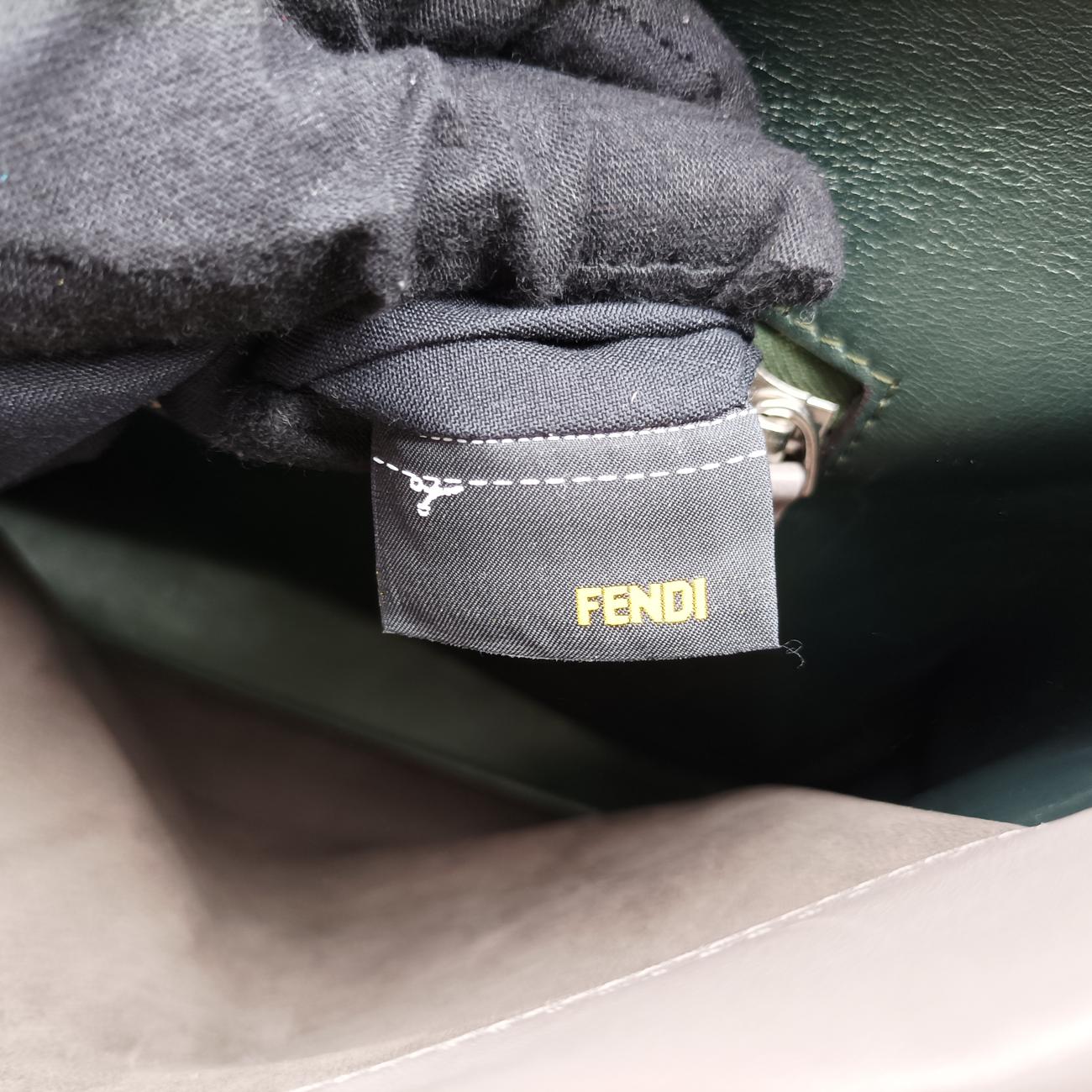 Pre-owned Fendi PEEKABOO Large Grey Leather 8BN210 shoulderbag | stylenewstar