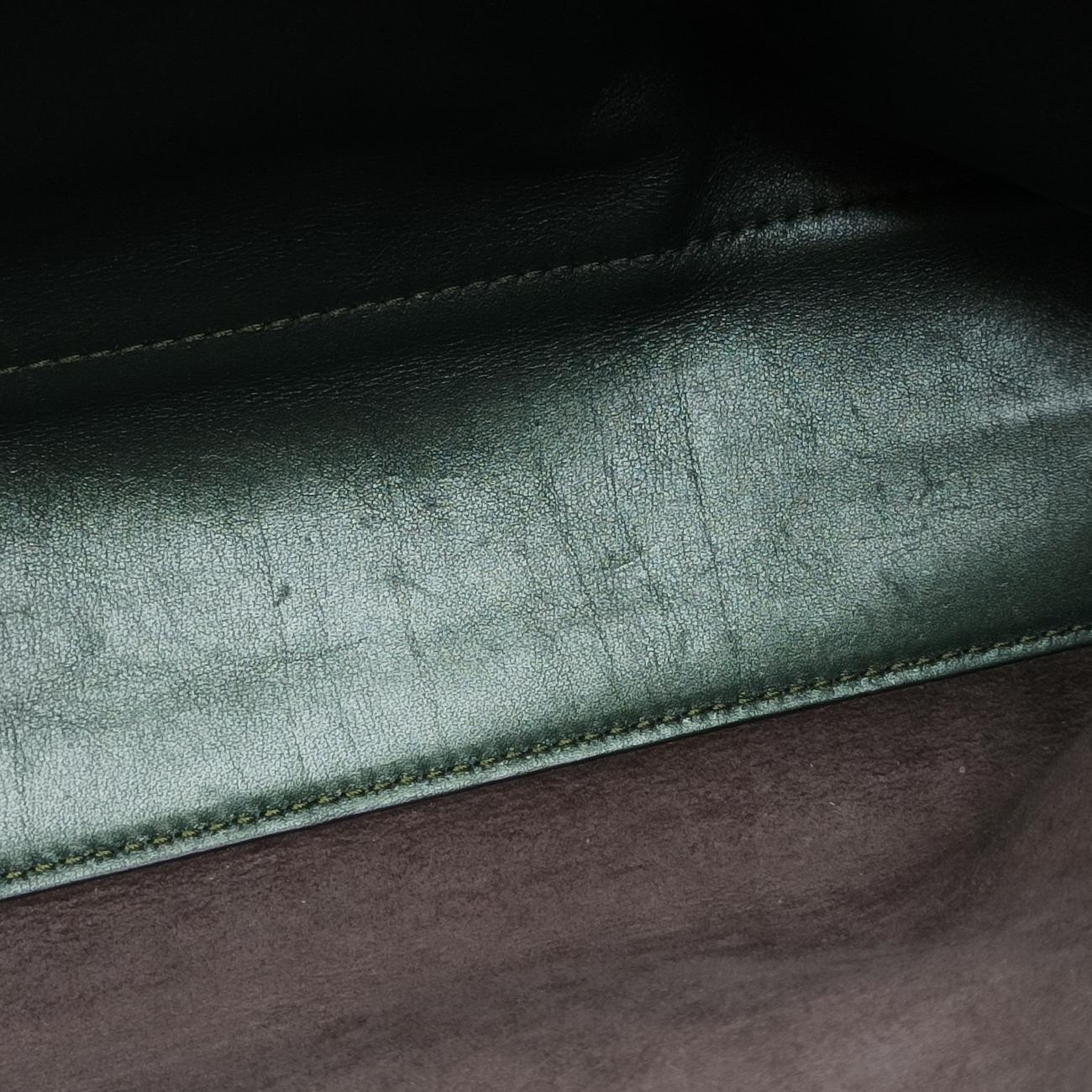 Pre-owned Fendi PEEKABOO Large Grey Leather 8BN210 shoulderbag | stylenewstar