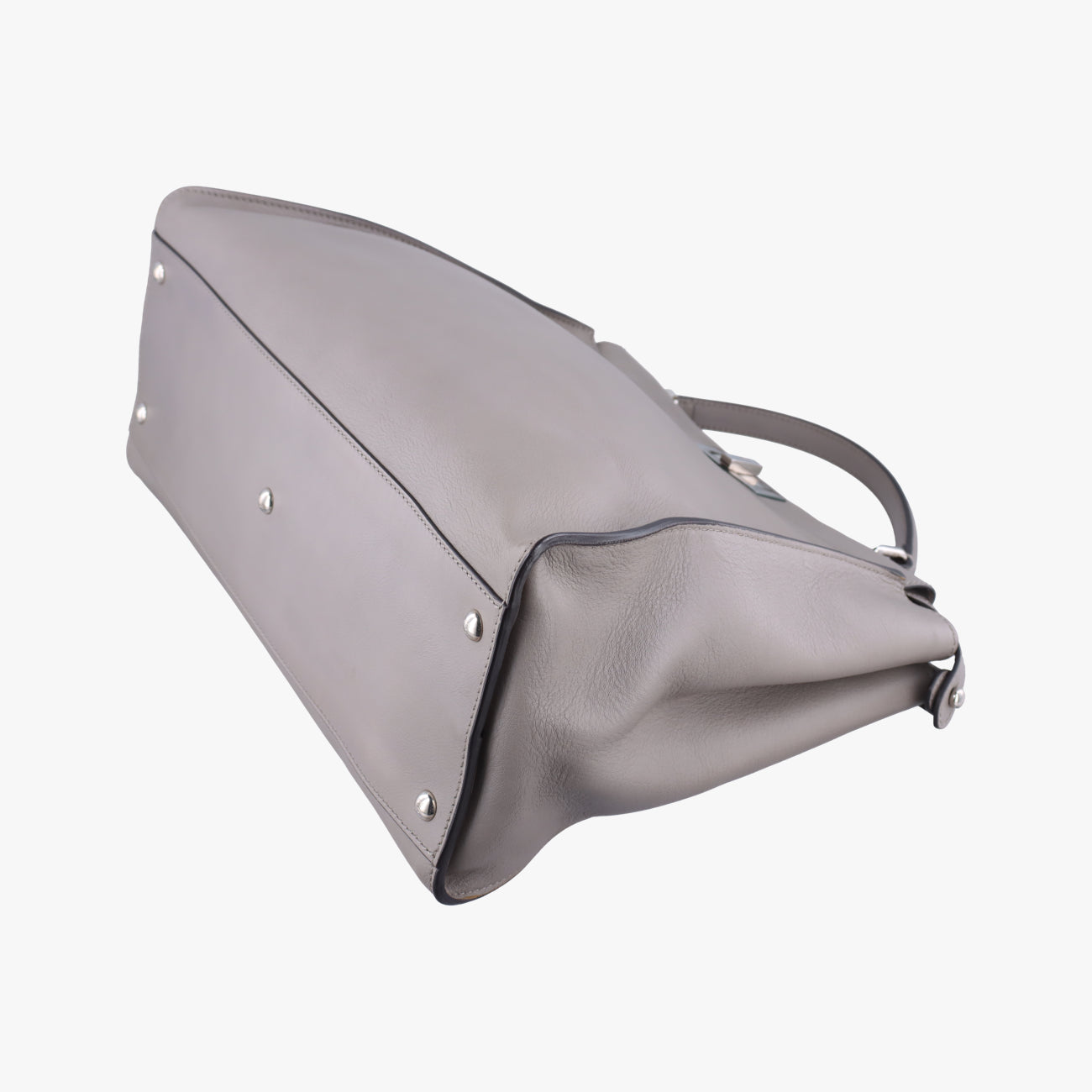 Pre-owned Fendi PEEKABOO Large Grey Leather 8BN210 shoulderbag | stylenewstar