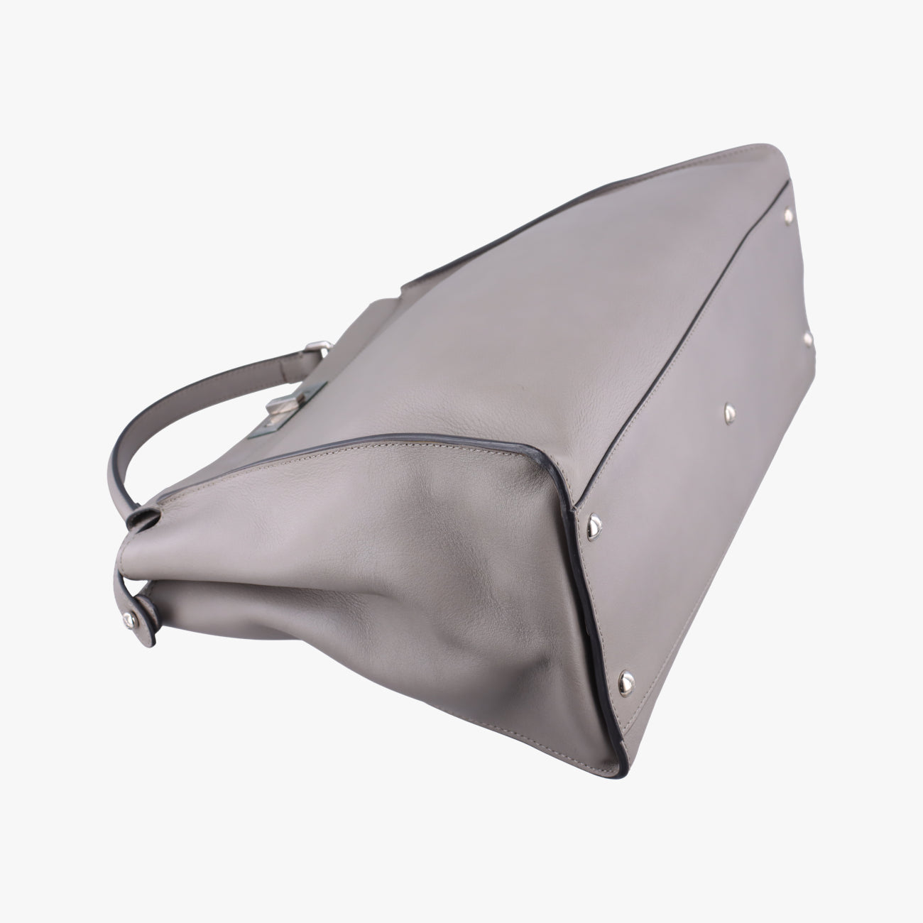 Pre-owned Fendi PEEKABOO Large Grey Leather 8BN210 shoulderbag | stylenewstar