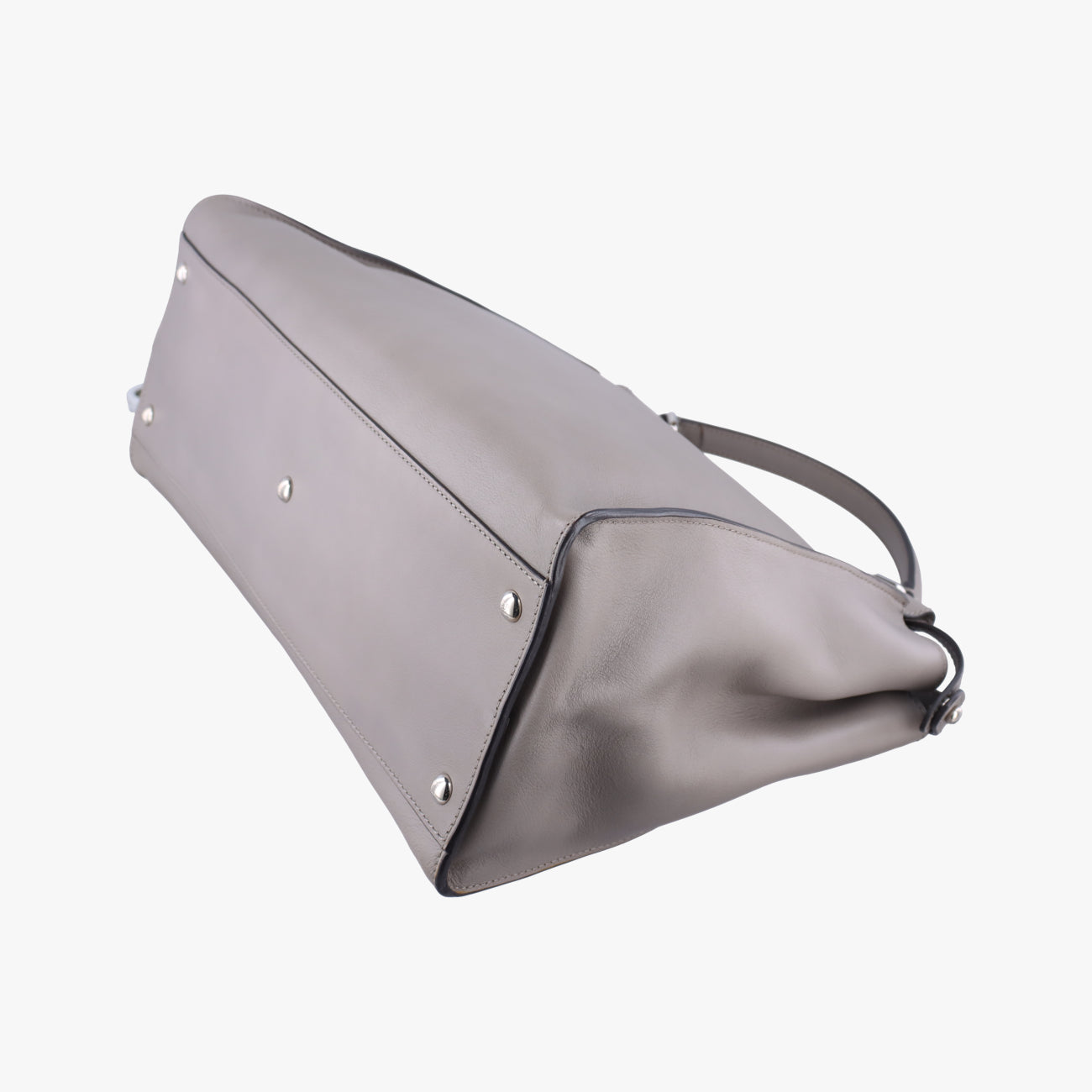 Pre-owned Fendi PEEKABOO Large Grey Leather 8BN210 shoulderbag | stylenewstar