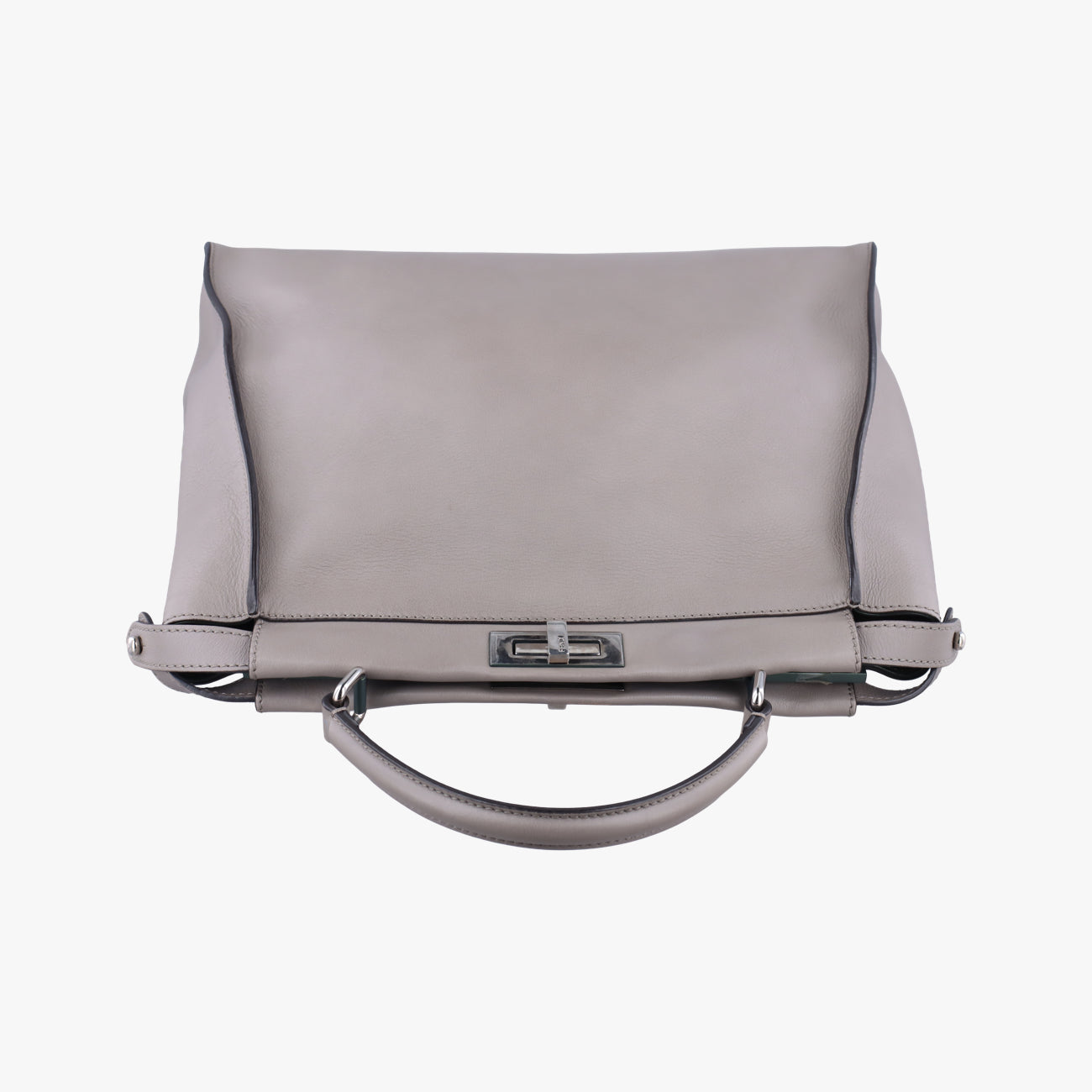 Pre-owned Fendi PEEKABOO Large Grey Leather 8BN210 shoulderbag | stylenewstar