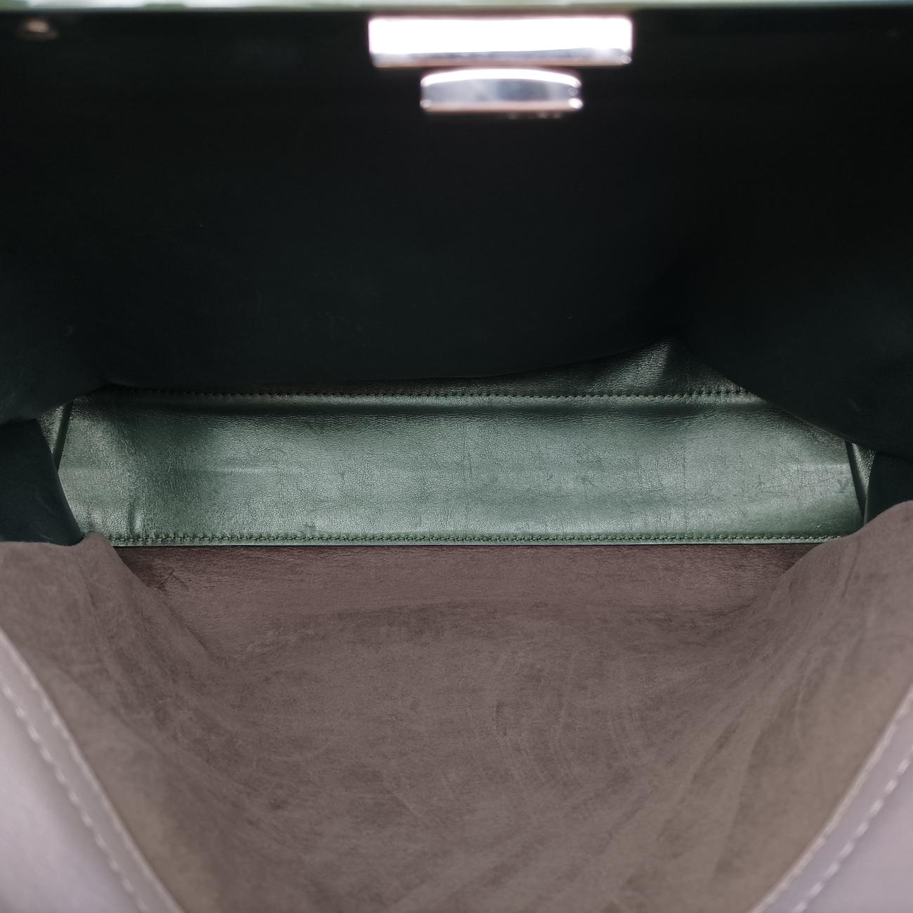 Pre-owned Fendi PEEKABOO Large Grey Leather 8BN210 shoulderbag | stylenewstar