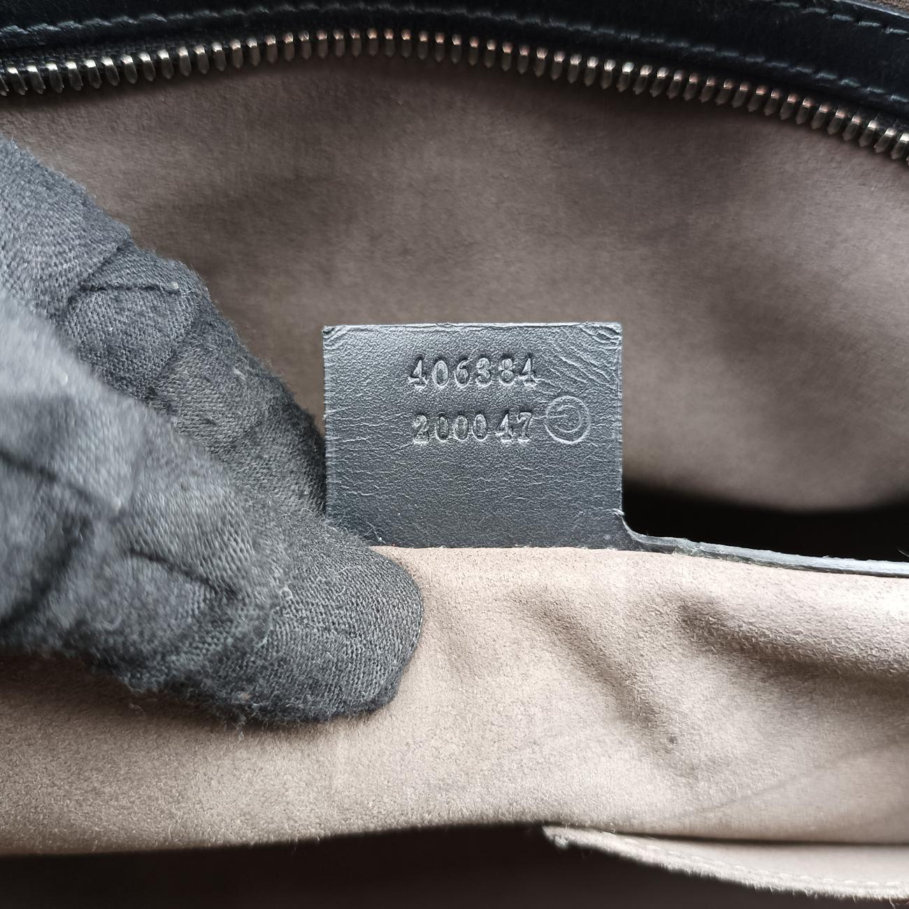 Pre-owned Gucci KALEIDO Beige x black PVC coated canvas 406384 handbag | stylenewstar