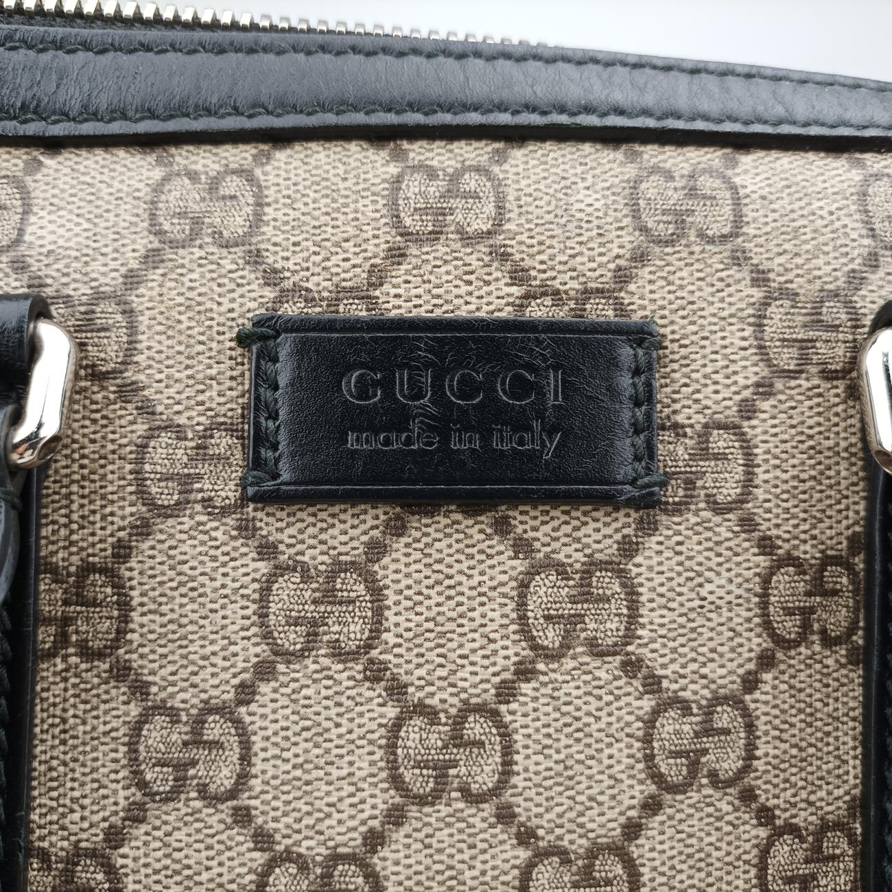 Pre-owned Gucci KALEIDO Beige x black PVC coated canvas 406384 handbag | stylenewstar