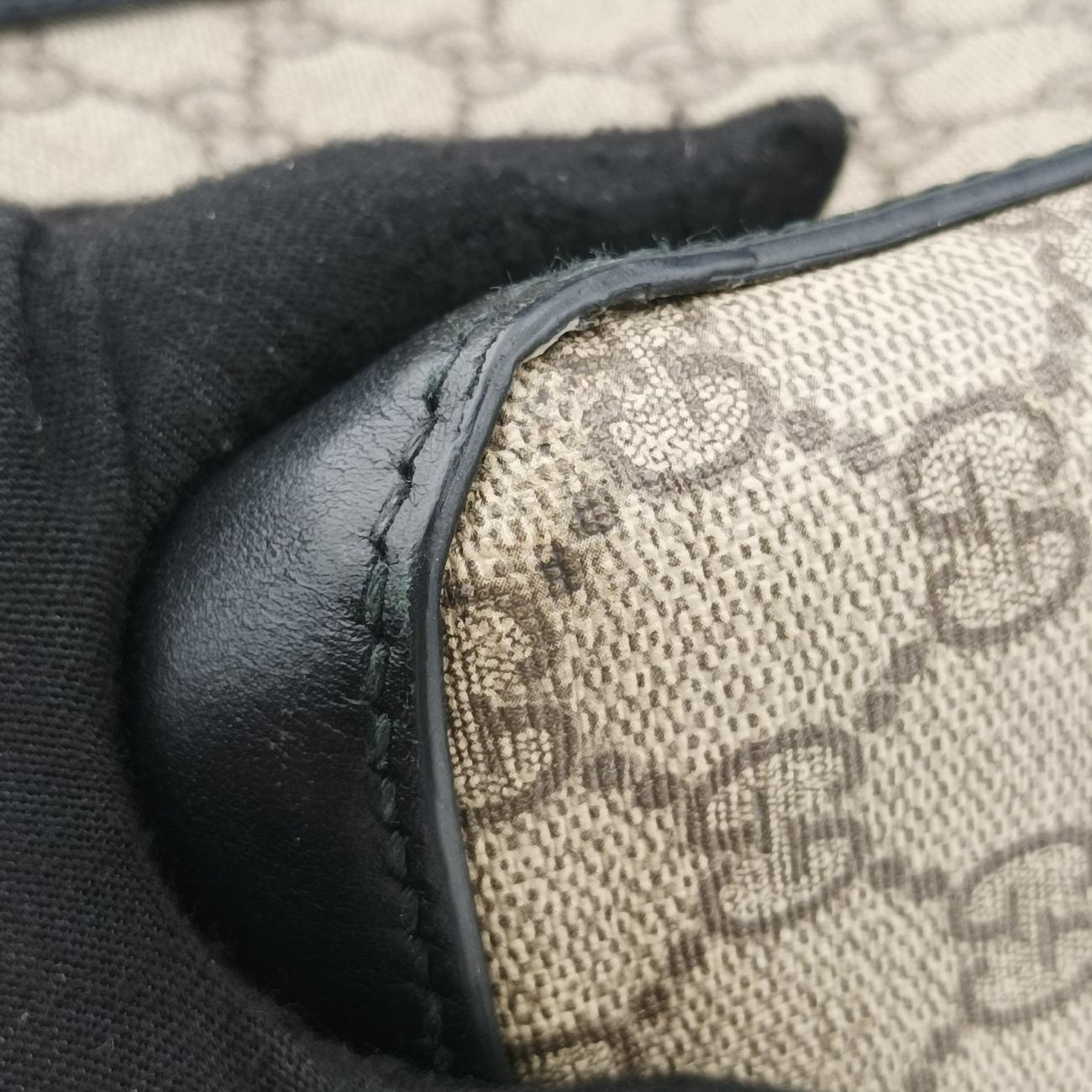 Pre-owned Gucci KALEIDO Beige x black PVC coated canvas 406384 handbag | stylenewstar