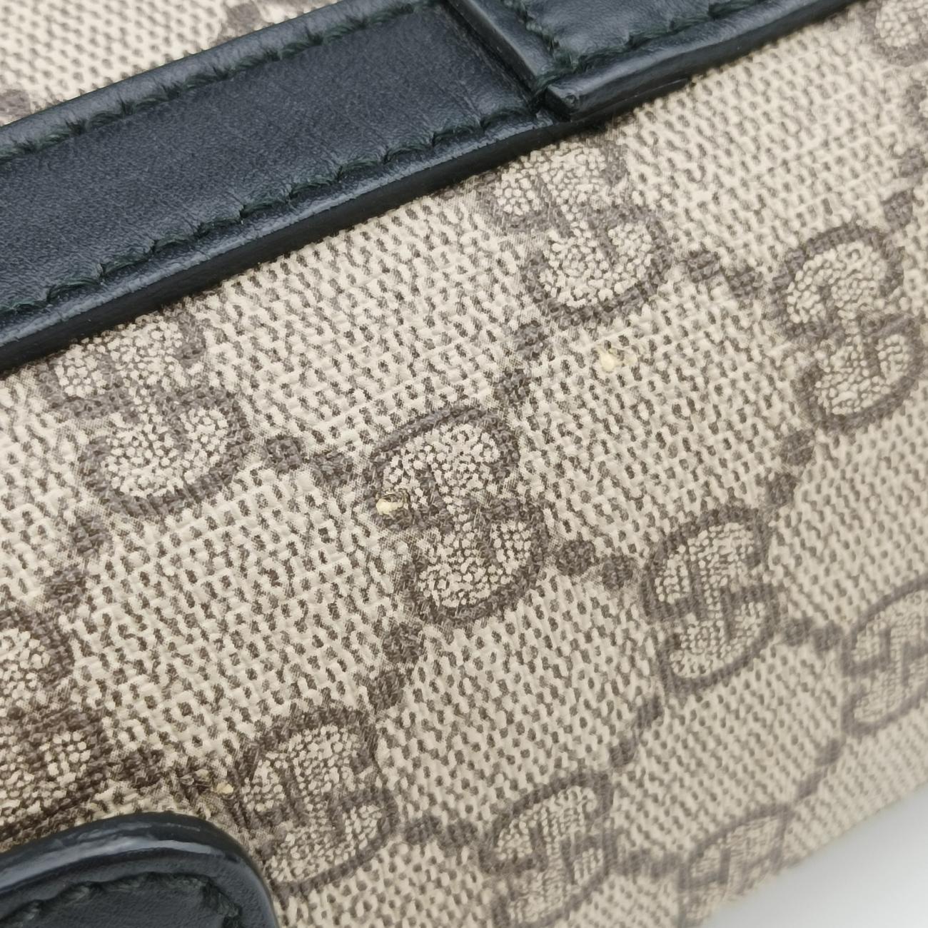 Pre-owned Gucci KALEIDO Beige x black PVC coated canvas 406384 handbag | stylenewstar