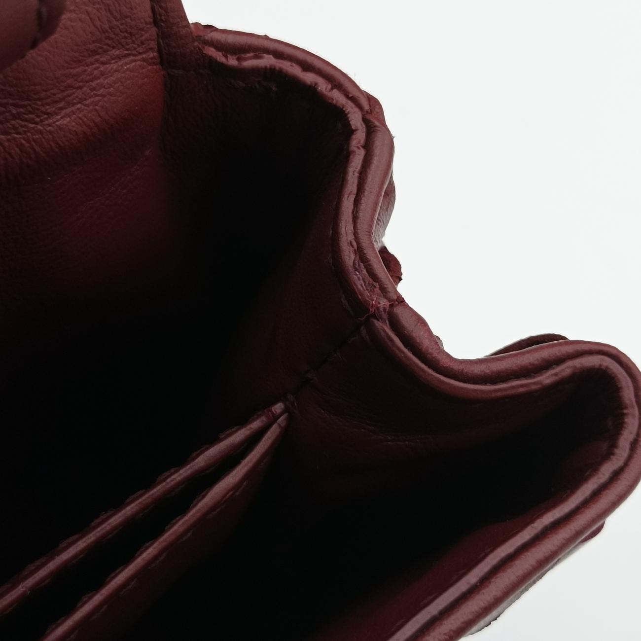 Pre-owned Bottega Veneta Intrecciato Burgundy lambskin  shoulderbag | stylenewstar