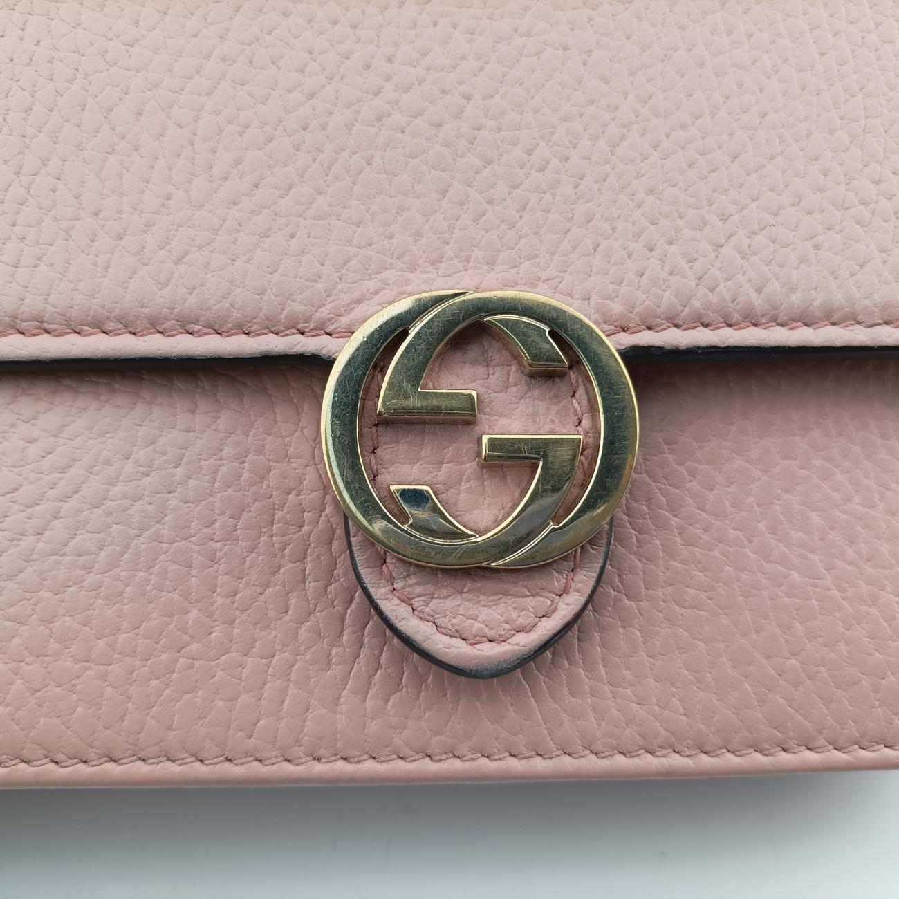 Pre-owned Gucci Interlocking G Pink Leather 510314 shoulderbag | stylenewstar