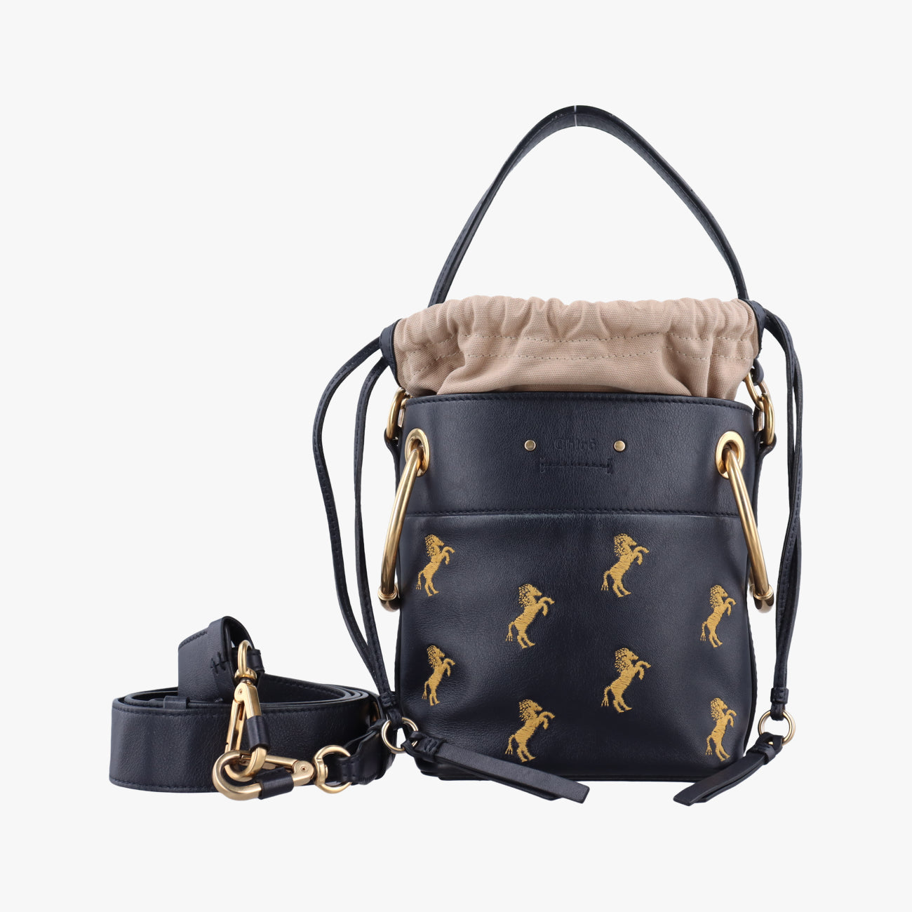 Pre-owned Chloe Roy Black x Yellow x Beige leather  shoulderbag | stylenewstar